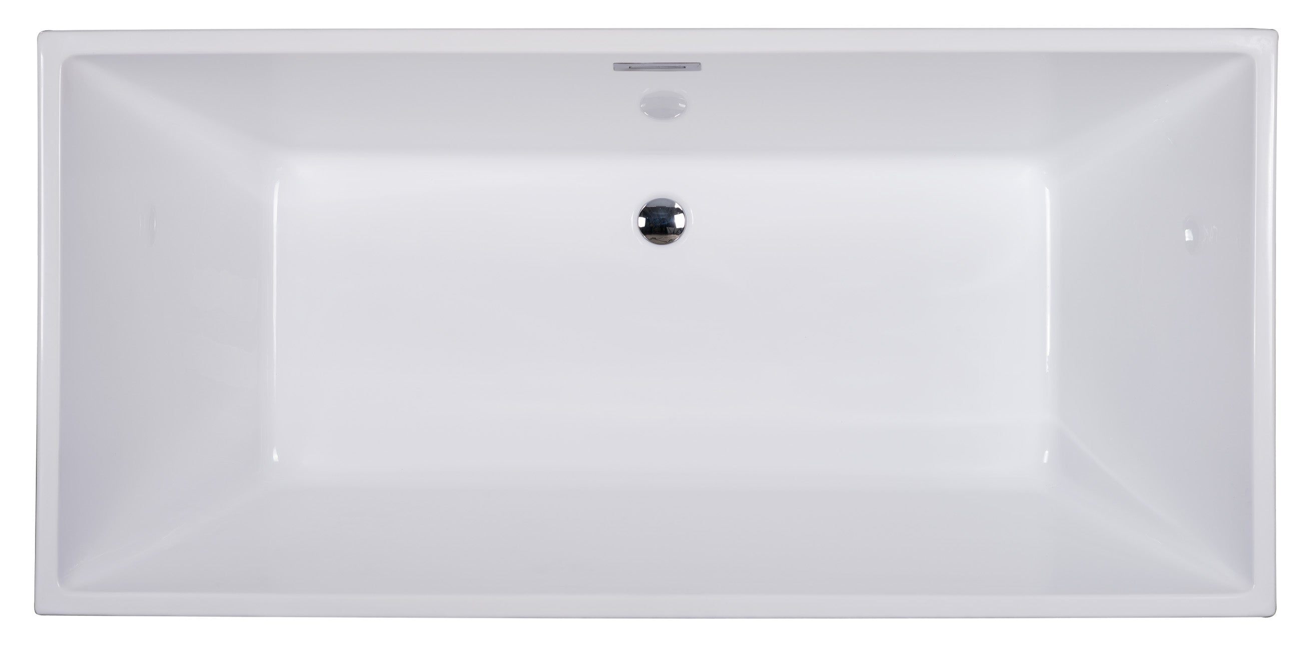 ALFI AB8832 67 inch White Rectangular Acrylic Free Standing Soaking Bathtub