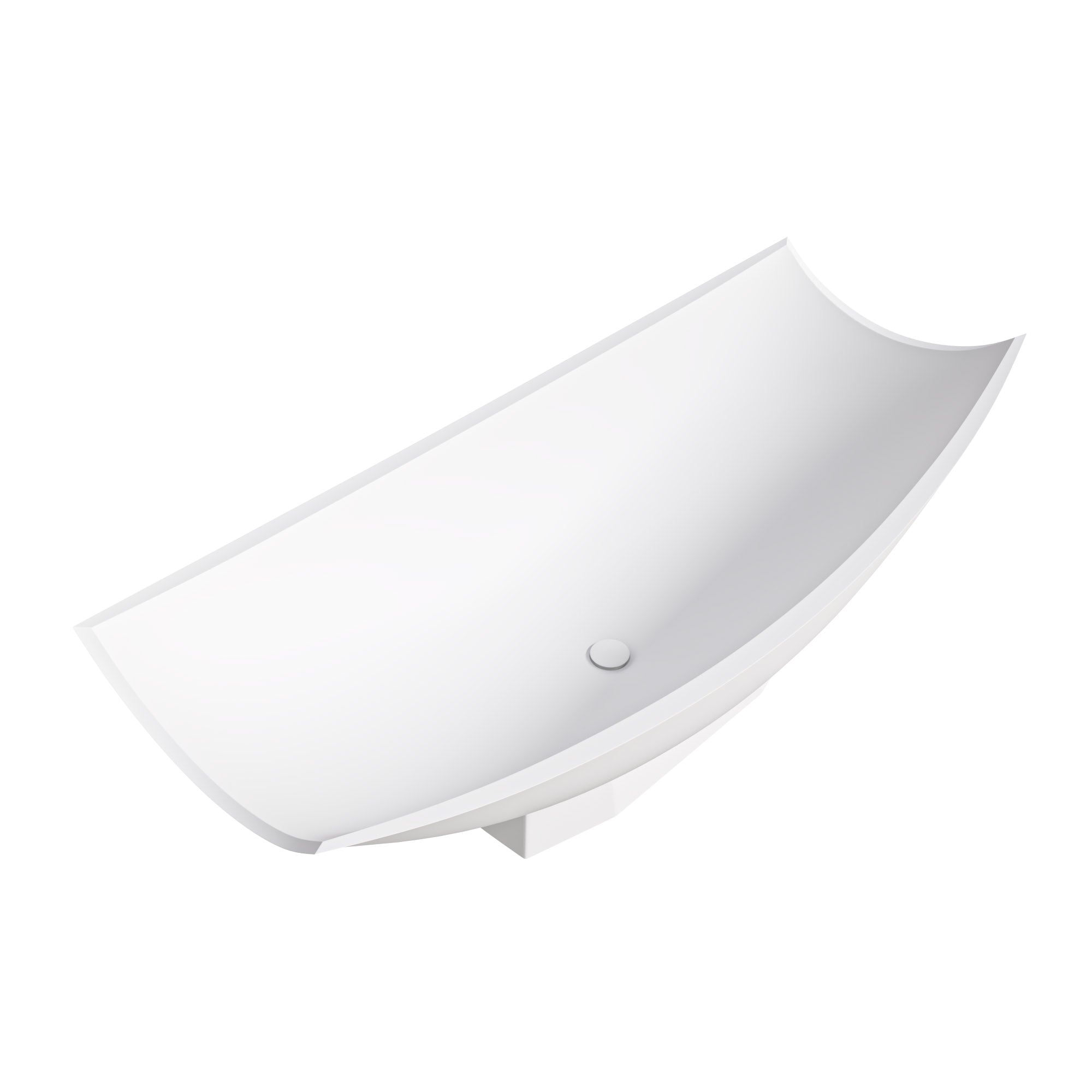 ALFI AB9992 White Matte 71" Solid Surface Resin Free Standing Hammock Style Bathtub