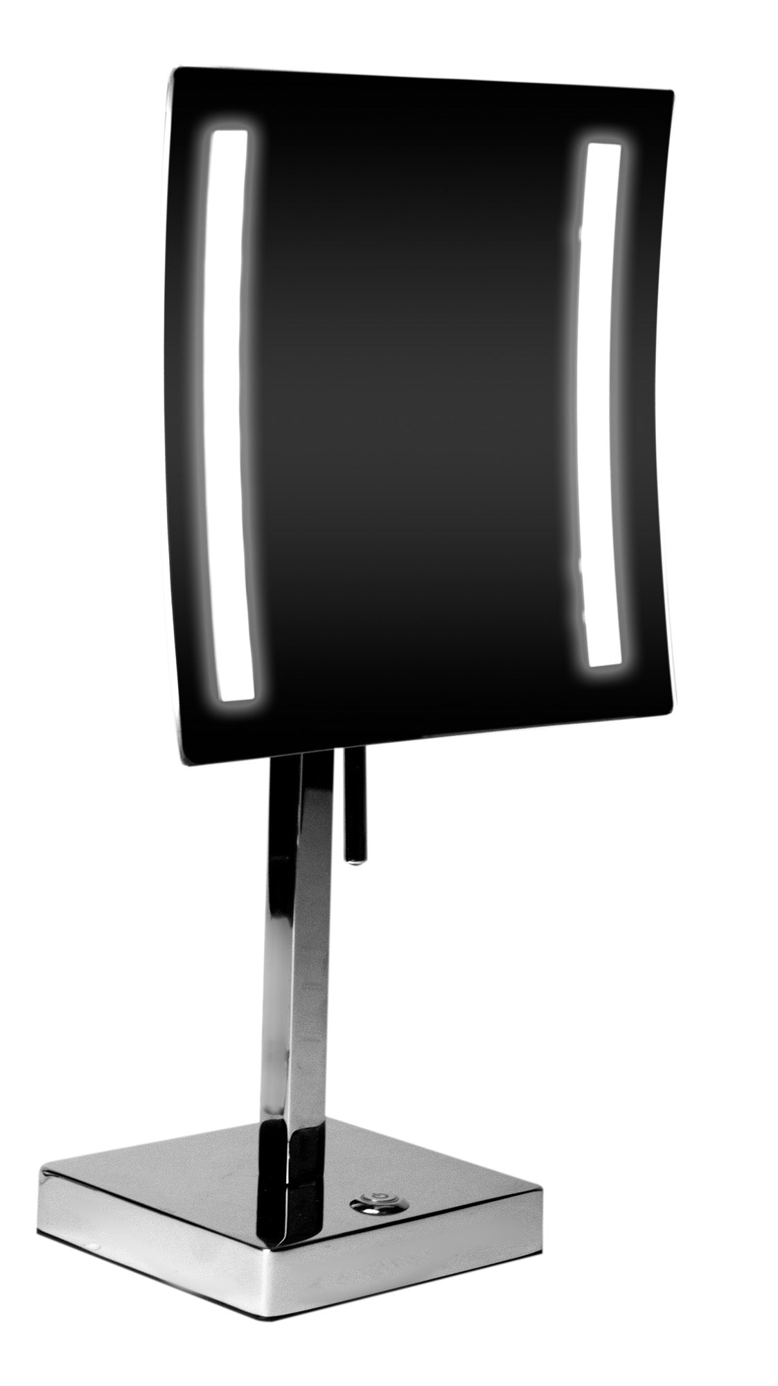 ALFI ABM8FLED-PC Polished Chrome Tabletop Square 8" 5x Magnifying Cosmetic Mirror with Light