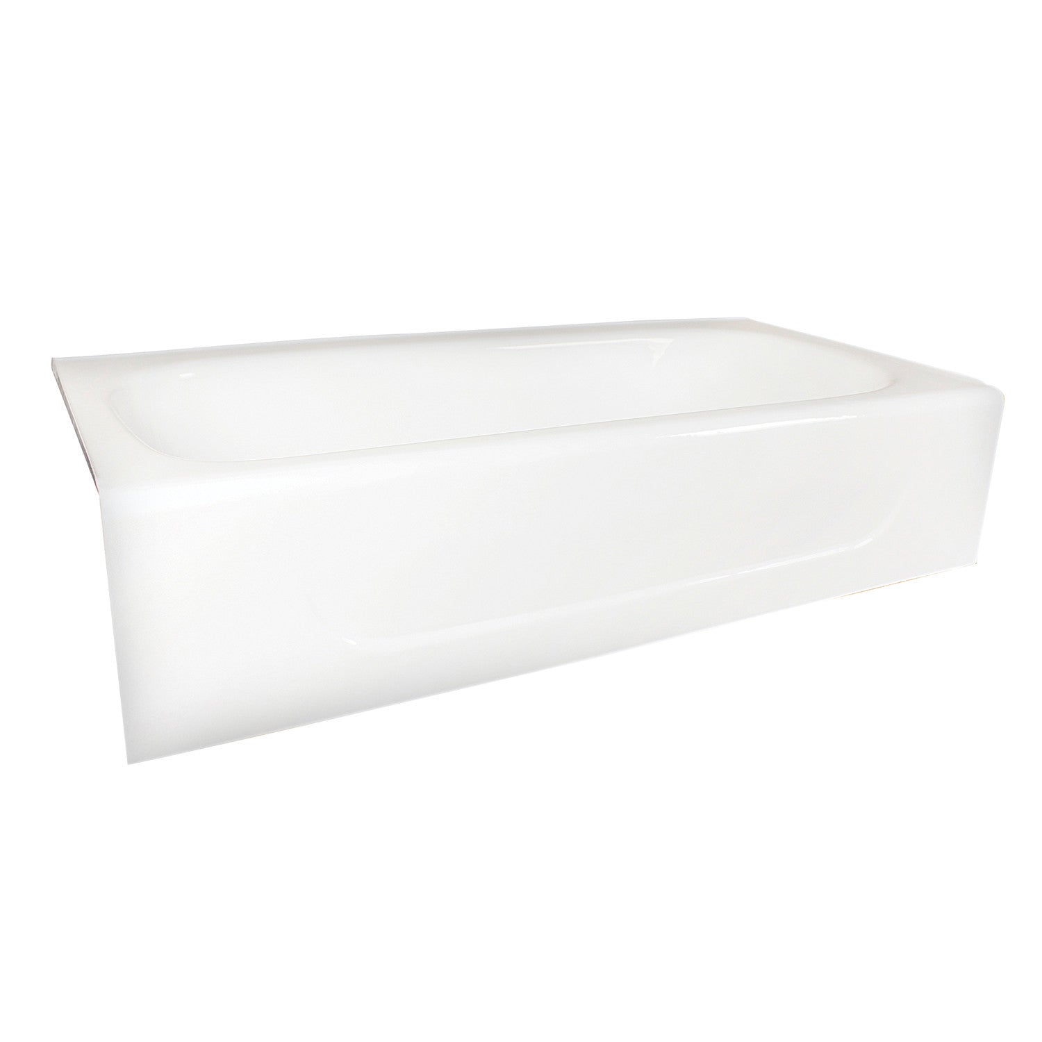 Aqua Eden VCTAP603015L 60" Cast Iron Rectangular 3-Wall Alcove Tub, Left Drain Hole, White
