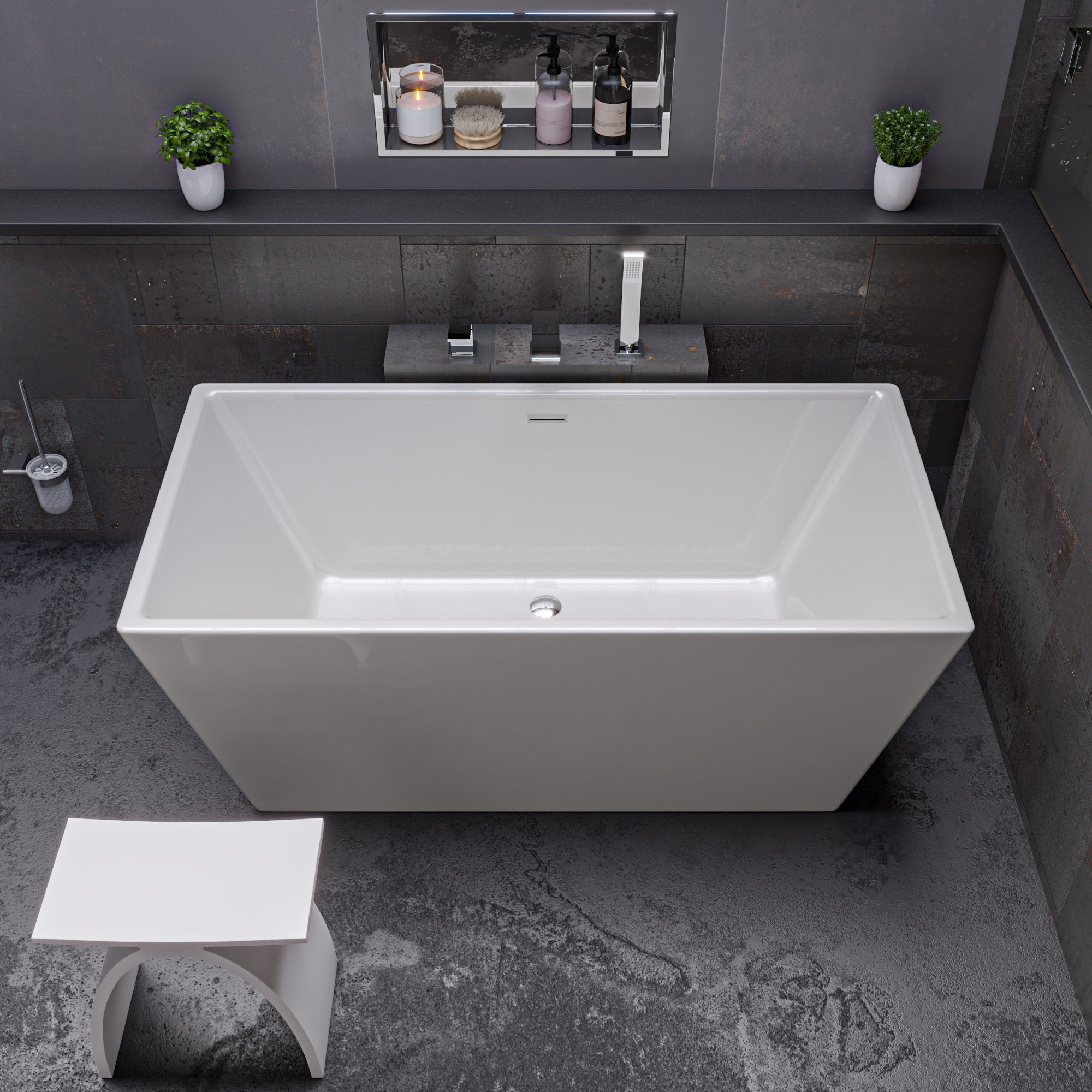 ALFI AB2464-PC Polished Chrome Deck Mounted 3 Hole Tub Filler & Shower Head