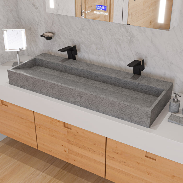 ALFI ABCO48TR 48" Solid Concrete Gray Matte Trough Sink for the Bathroom