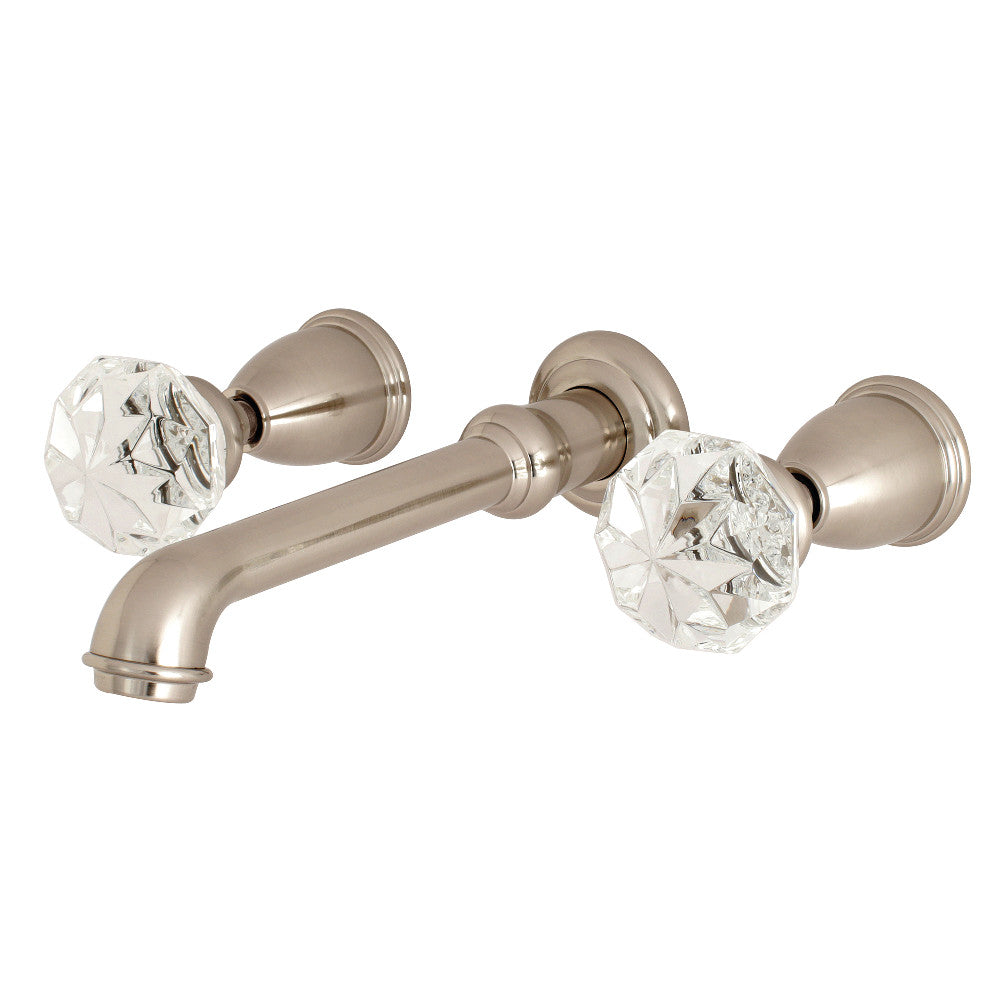 Kingston Brass KS7028KWL Krystal Onyx Two-Handle Wall Mount Roman Tub Faucet, Brushed Nickel