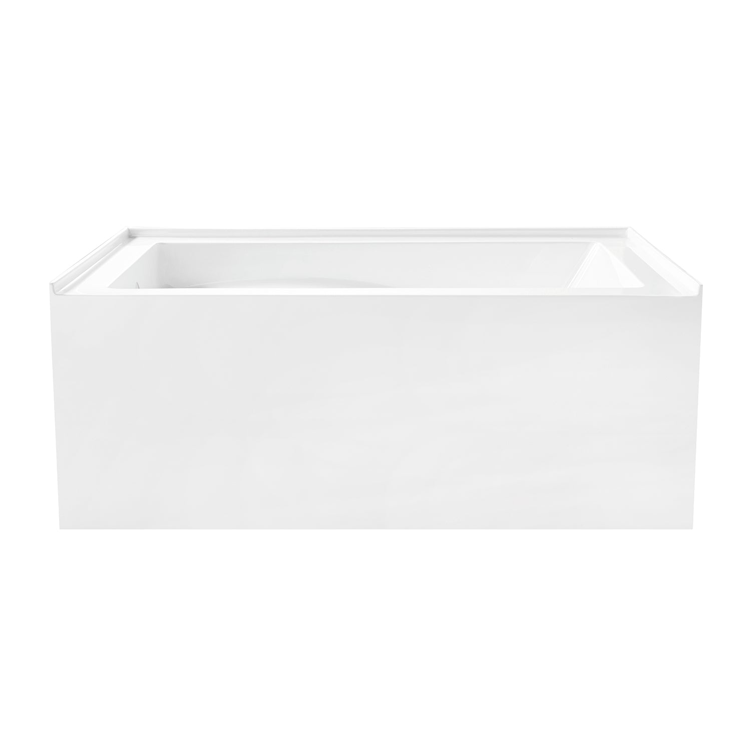 Aqua Eden VTAM5432L22D 54" Acrylic Rectangular 3-Wall Alcove Tub, Left Hand Drain and Anti-Skid Surface, Glossy White