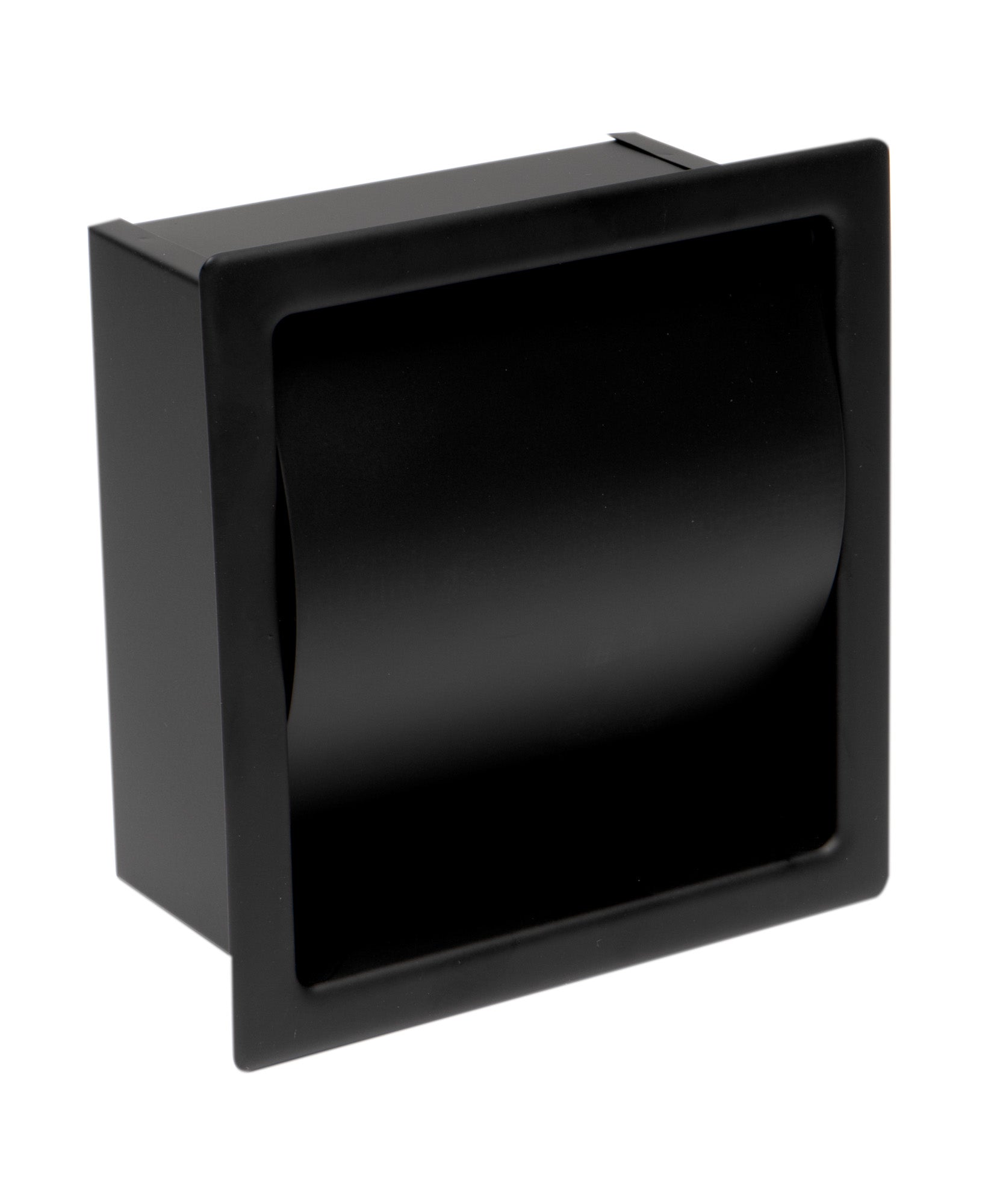 ALFI ABTPC77-BLA Black Matte Stainless Steel Recessed Toilet Paper Holder with Cover