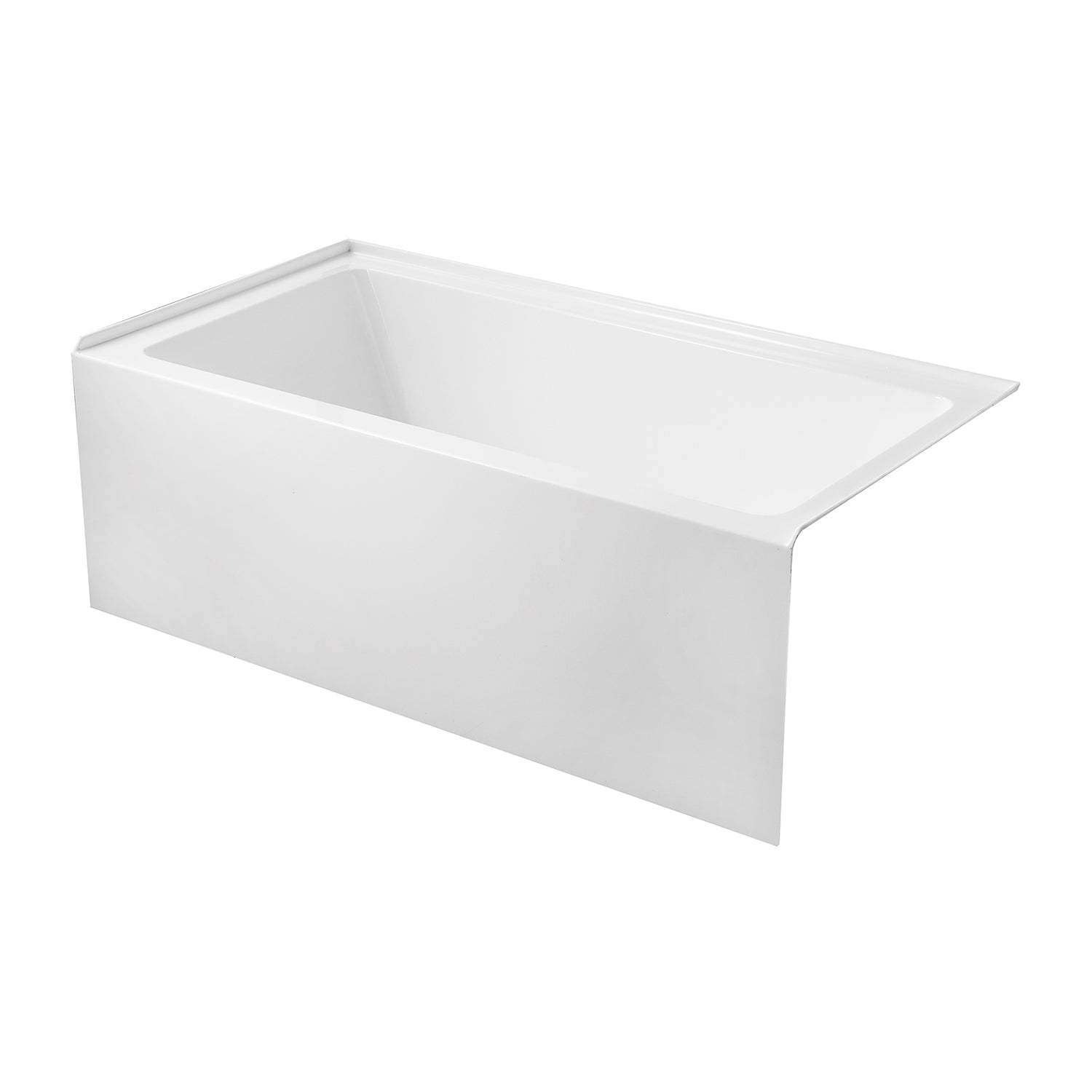 Aqua Eden VTAP6032R22 60" Acrylic Rectangular 3-Wall Alcove Tub, Right Hand Drain Hole, Glossy White