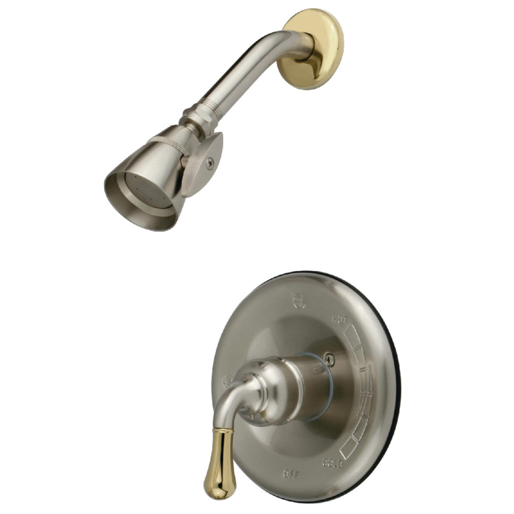 Kingston Brass KB1639SO Magellan Single-Handle Pressure Balanced Shower Faucet, Brushed Nickel/Polished Brass