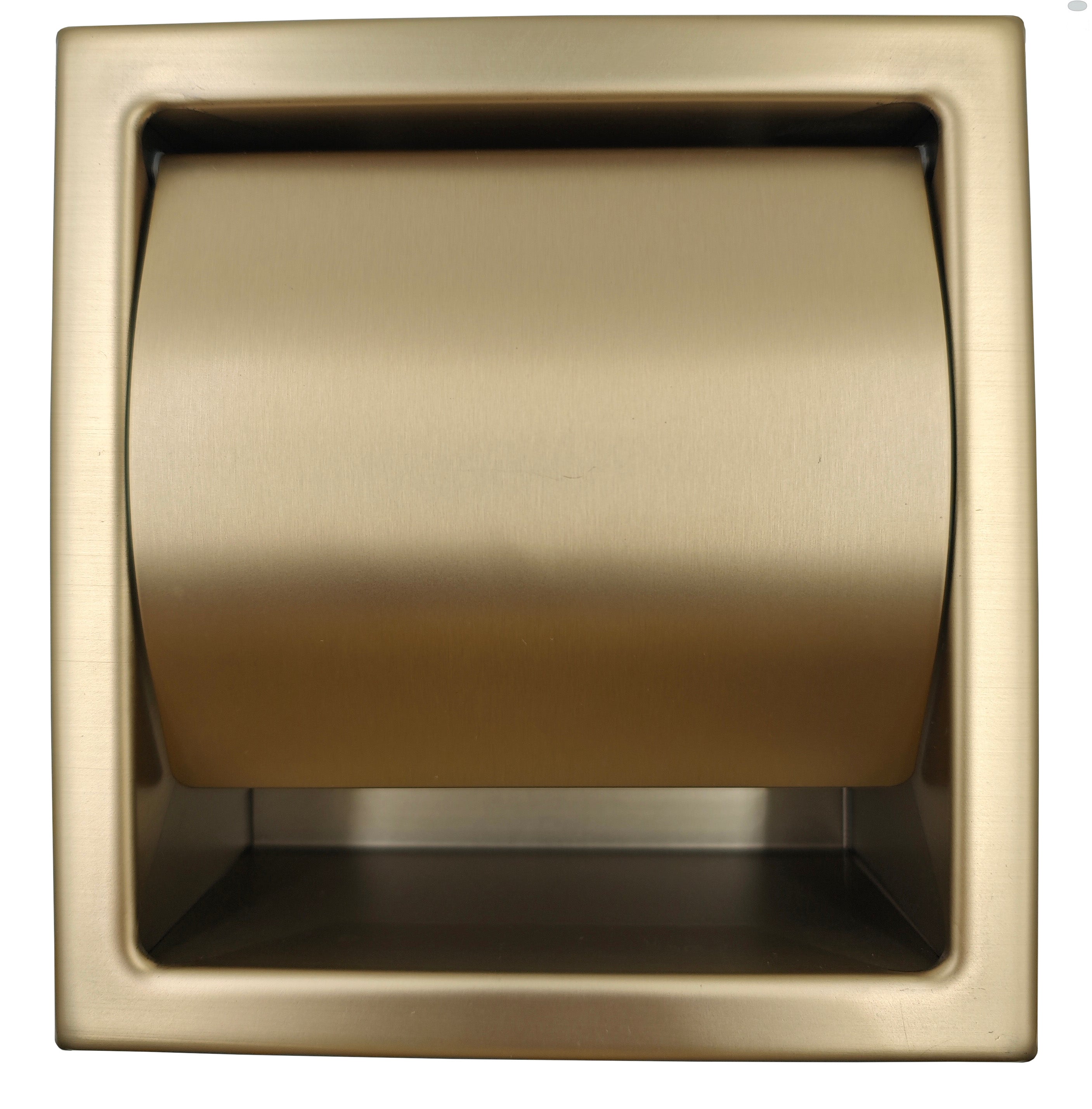ALFI ABTPP77-BG PVD Brushed Gold Stainless Steel Recessed Toilet Paper Holder with Cover