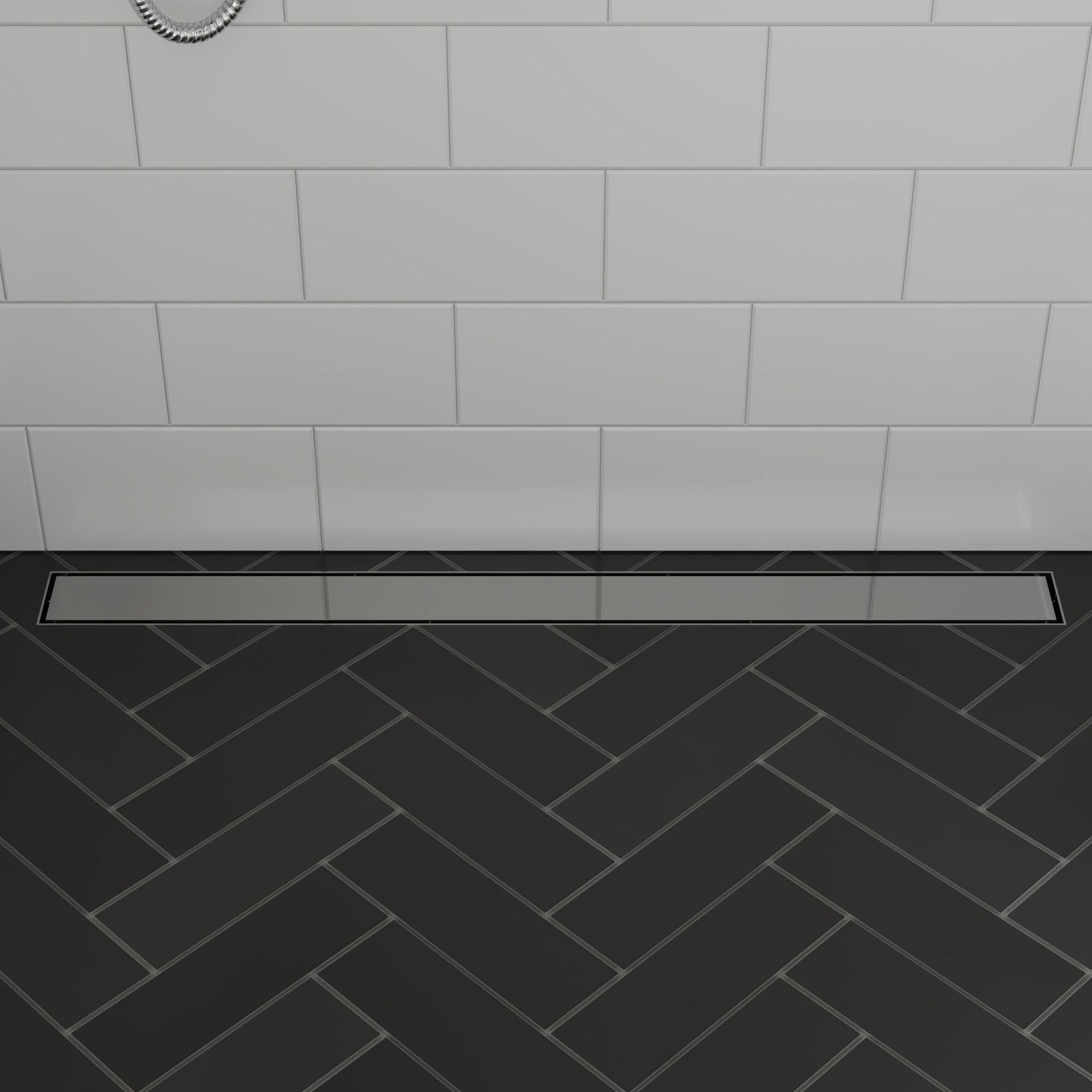 ALFI ABLD36B-PSS 36" Modern Polished Stainless Steel Linear Shower Drain with Solid Cover