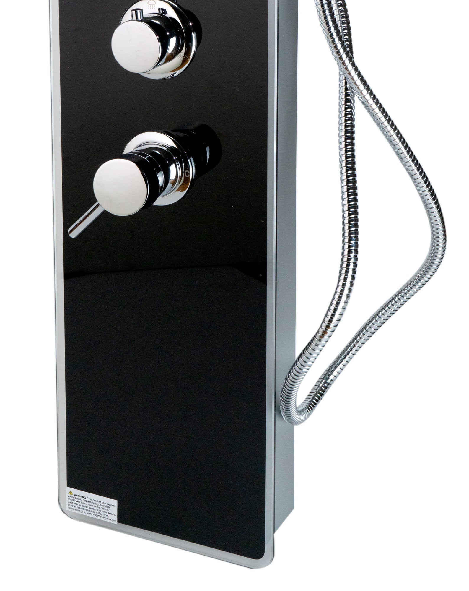 ALFI ABSP55B Black Glass Shower Panel with 2 Body Sprays and Rain Shower Head