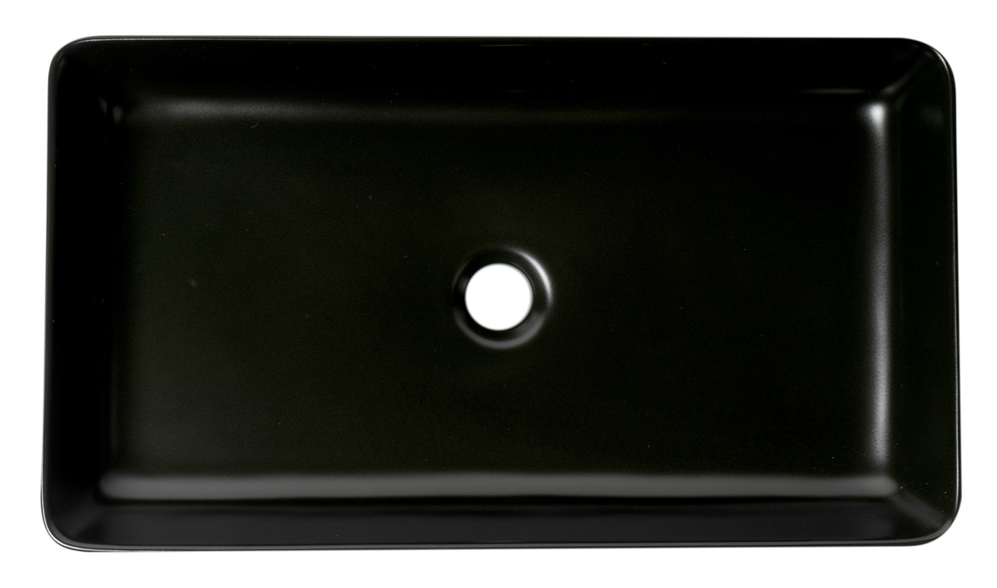 ALFI ABC902-BM Black Matte 24" Modern Rectangular Above Mount Ceramic Sink