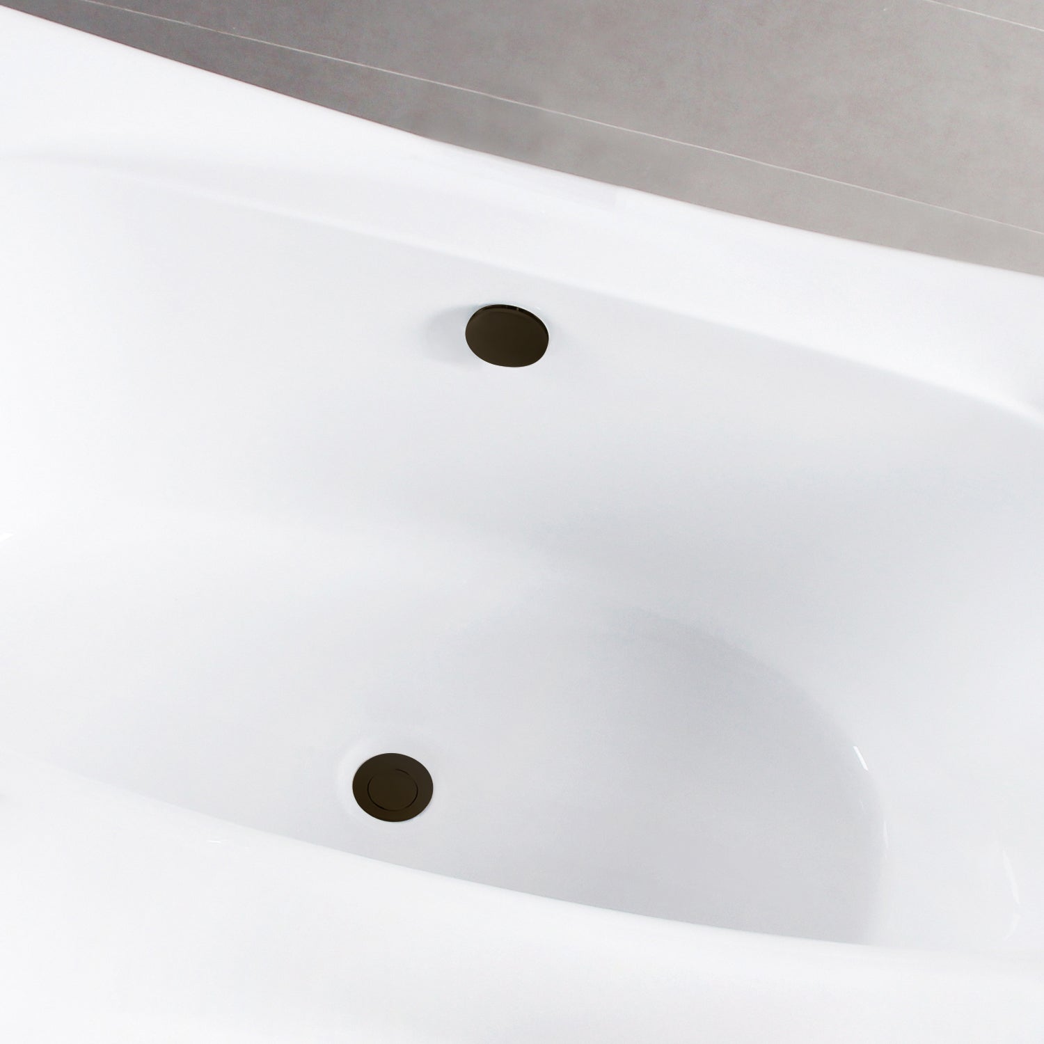 Kingston Brass VTDE673321M5 67" Acrylic Rectangular Double Ended Freestanding Tub with Overflow/Drain Assembly, Glossy White/Oil Rubbed Bronze
