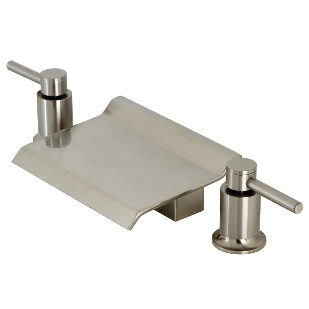 Kingston Brass KS2248DL  Two-Handle Deck Mount Waterfall Roman Tub Faucet, Brushed Nickel