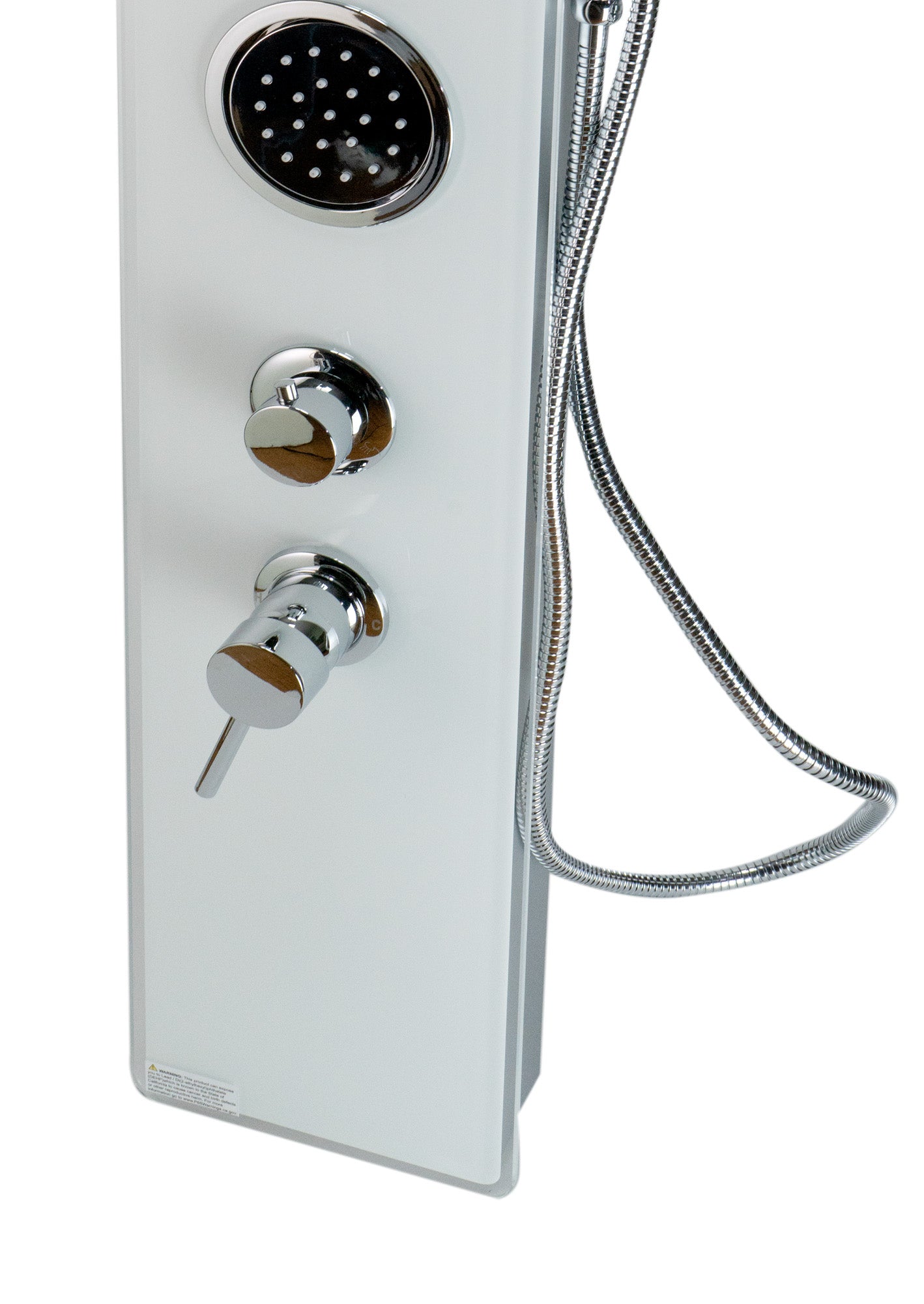 ALFI ABSP50W White Glass Shower Panel with 2 Body Sprays and Rain Shower Head