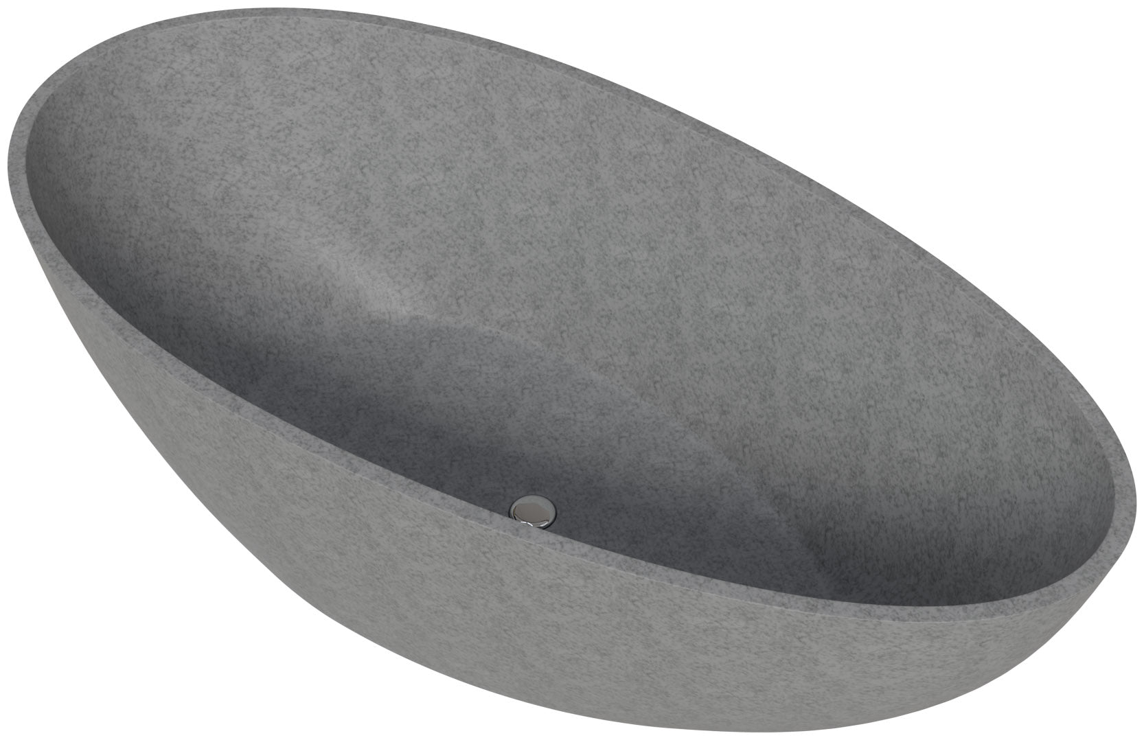ALFI ABCO72TUB 72" Solid Concrete Tear Drop Freestanding Bathtub