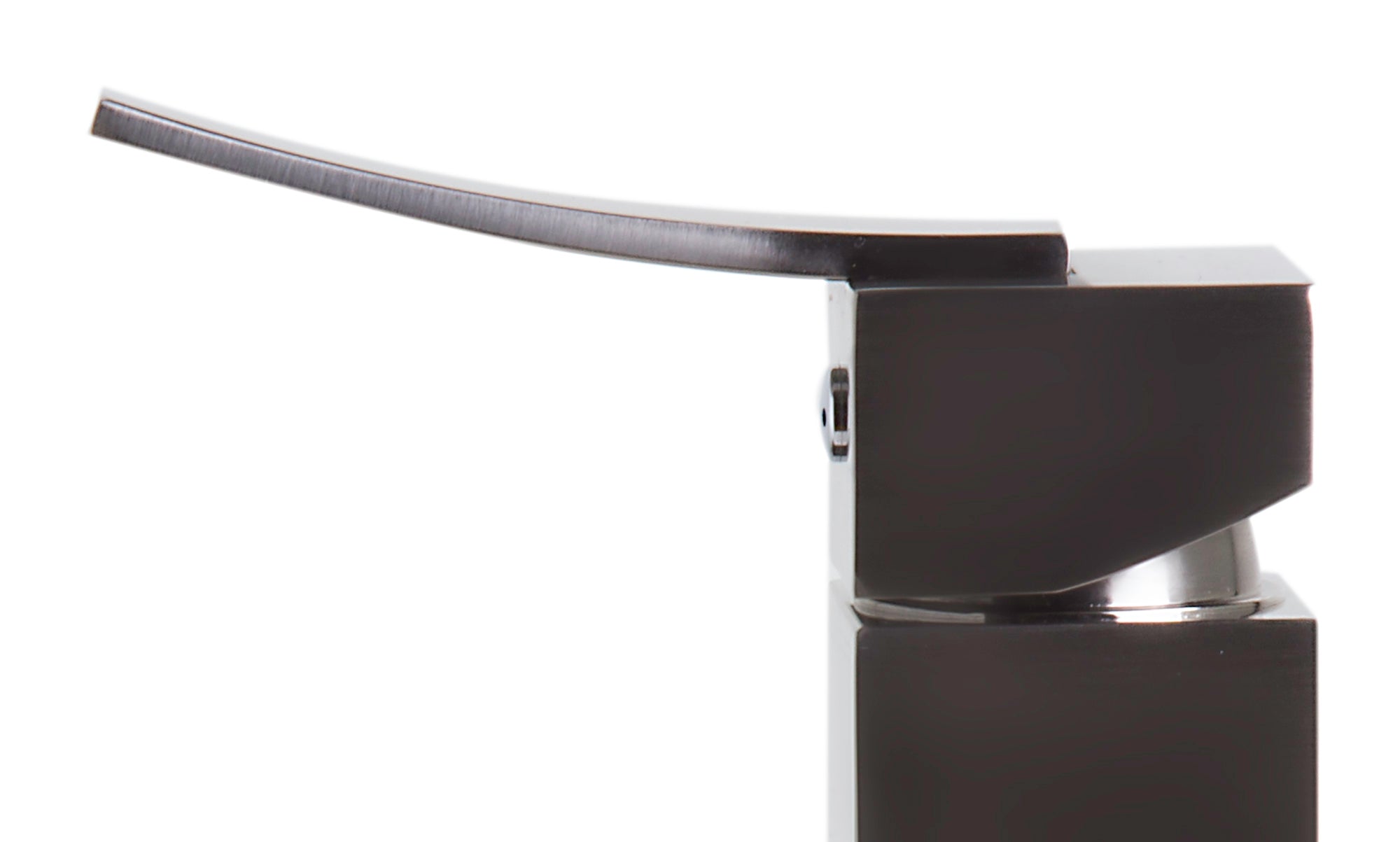 ALFI AB1258-BN Brushed Nickel Square Body Curved Spout Single Lever Bathroom Faucet