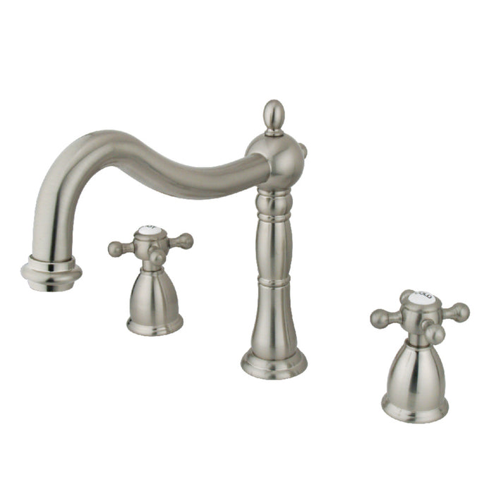 Kingston Brass KS1348BX Metropolitan Two-Handle Deck Mount Roman Tub Faucet, Brushed Nickel