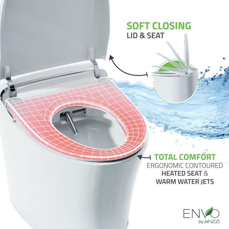 ANZZI ENVO Aura Smart Bidet Toilet with Remote & Auto Flush - Bathroom Design Center