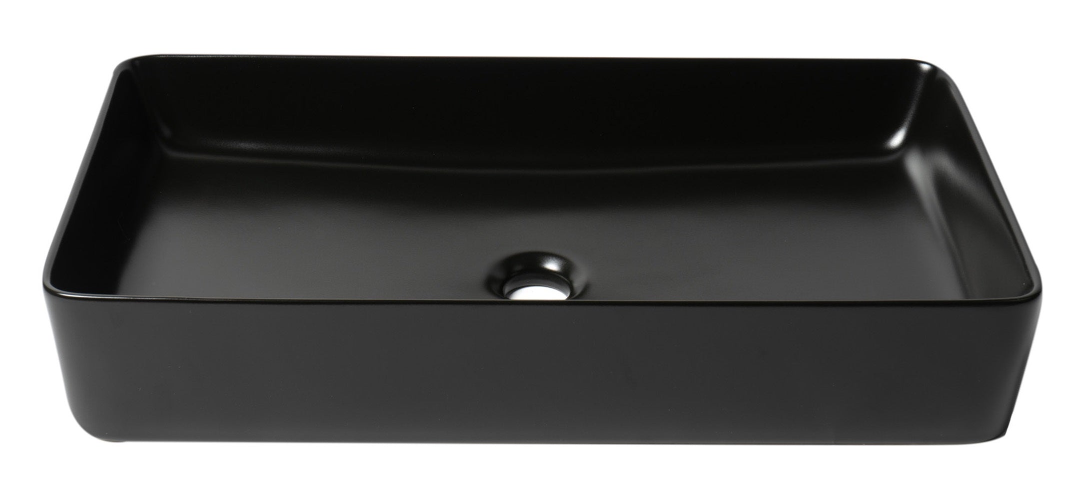 ALFI ABC902-BM Black Matte 24" Modern Rectangular Above Mount Ceramic Sink