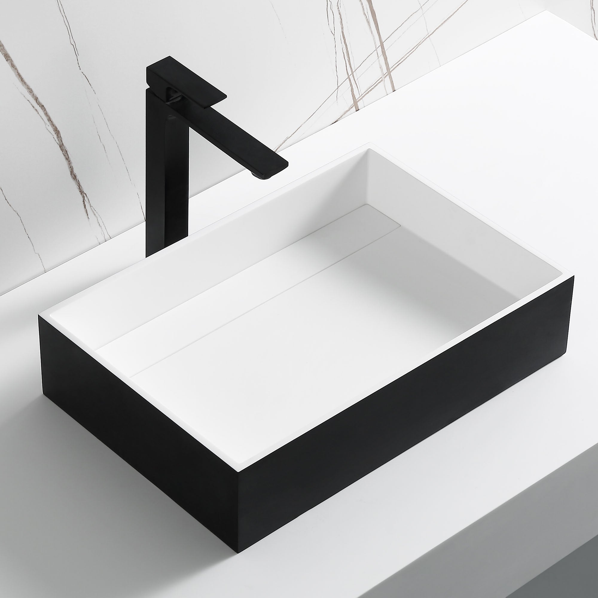 ALFI ABRS2014BM Black Matte 20" x 14" Solid Surface Resin Sink