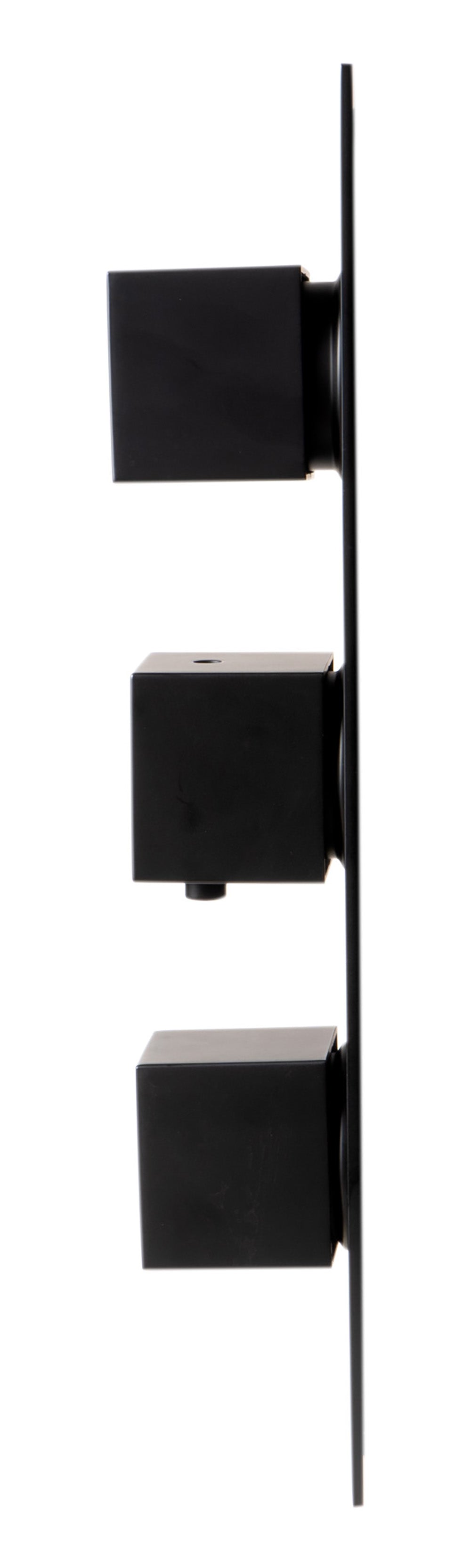 ALFI AB2801-BM Black Matte 3-Way Thermostatic Valve Shower Mixer Square Knobs