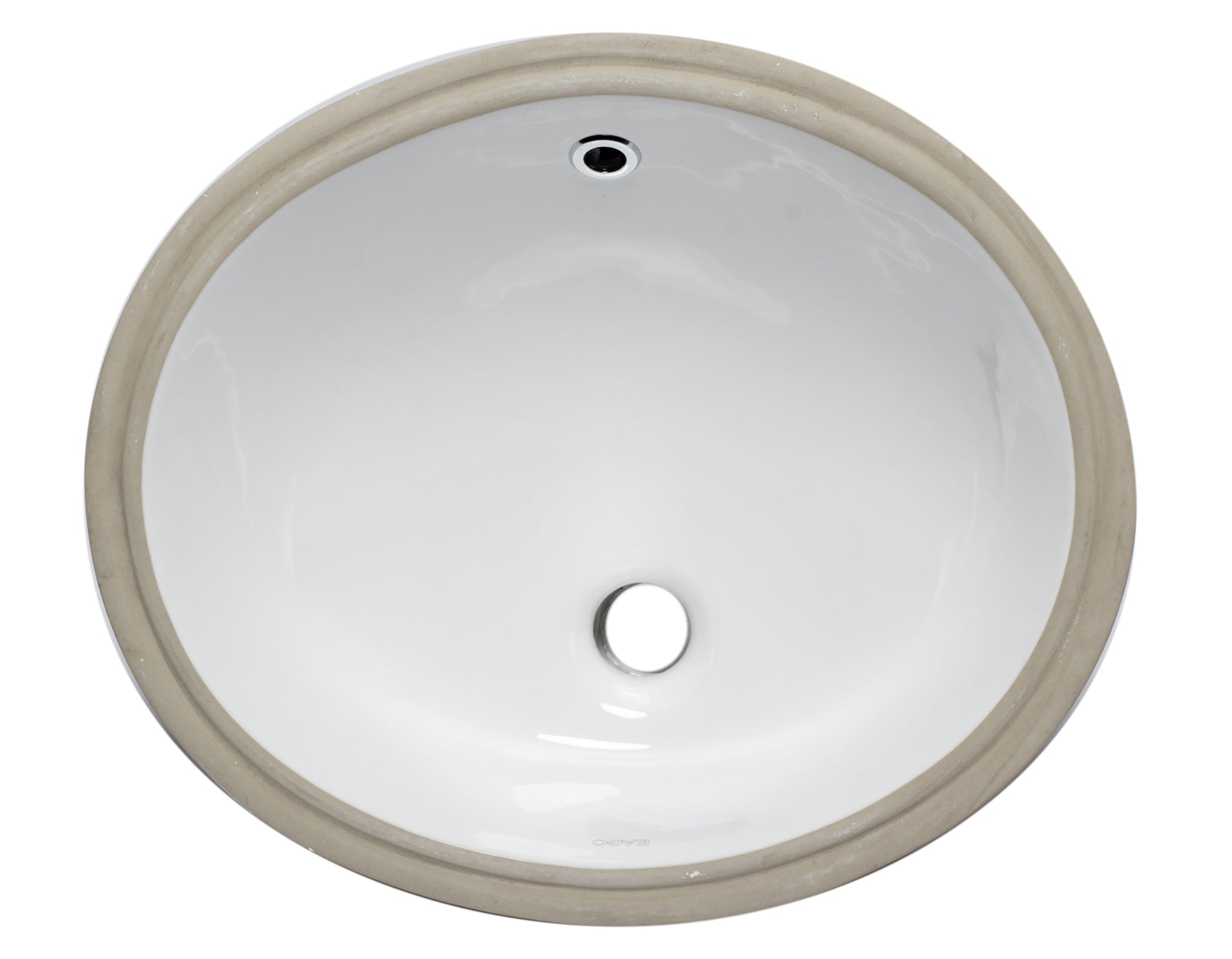EAGO BC224 White Ceramic 18"x15" Undermount Oval Bathroom Sink