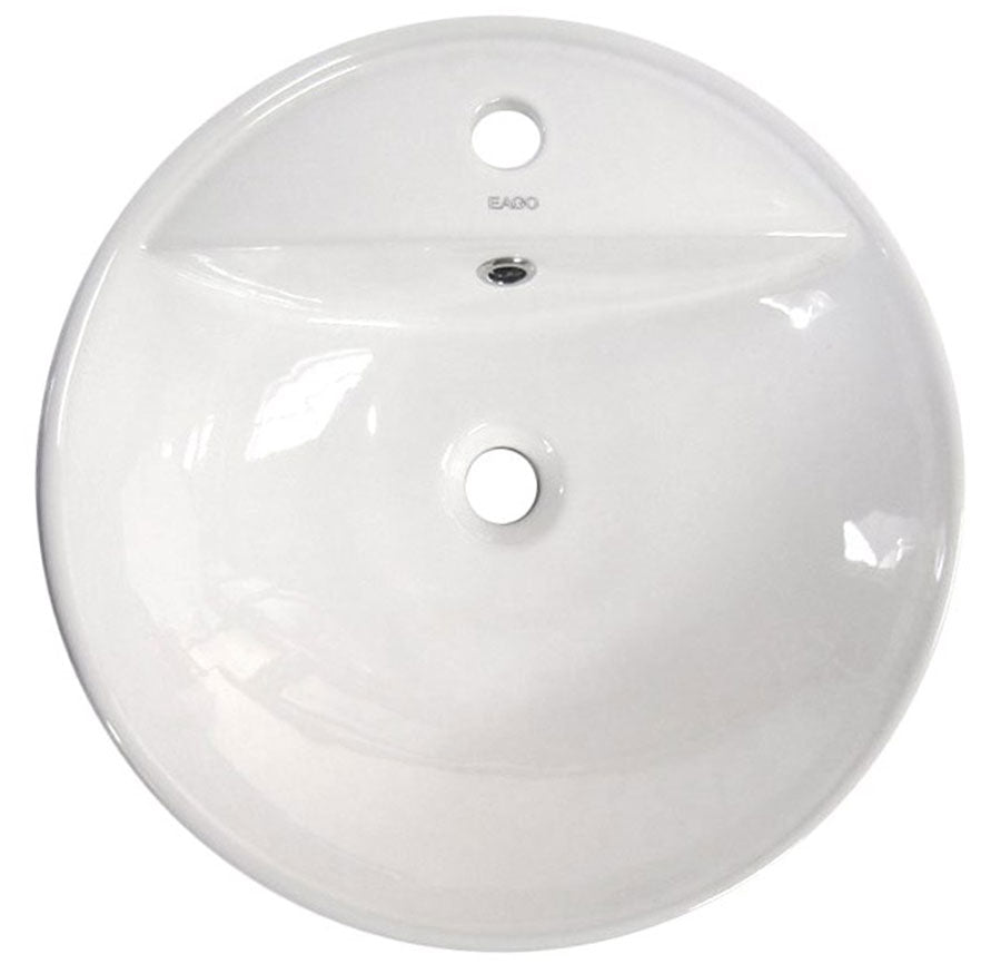 EAGO BA141  18" ROUND CERAMIC ABOVE MOUNT BATHROOM BASIN VESSEL SINK