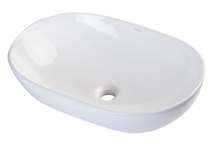 EAGO BA352 23" Oval Ceramic Above Mount Bathroom Basin Vessel Sink