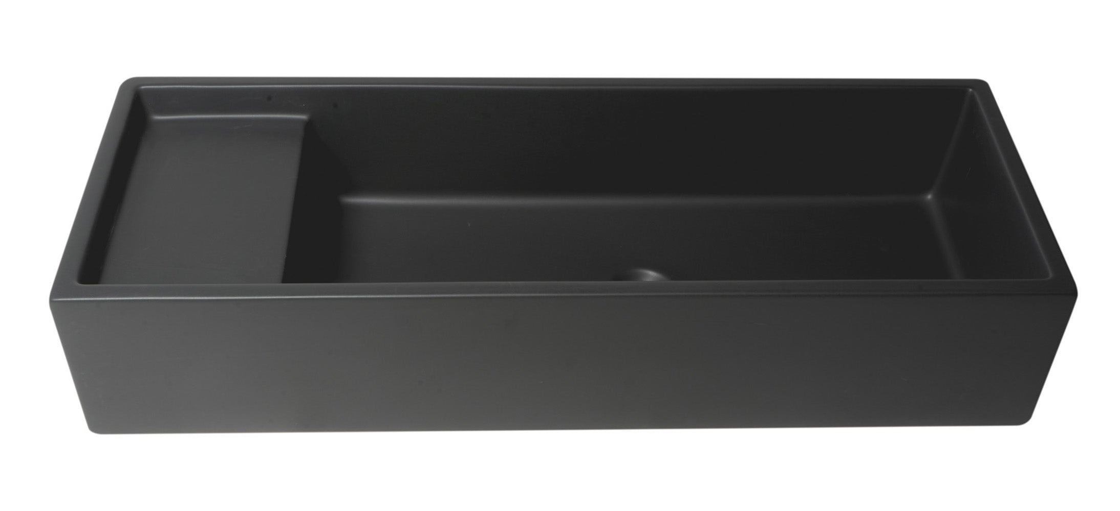 ALFI AB39TRBM 39" Black Matte Above Mount Fireclay Bathroom Trough Sink