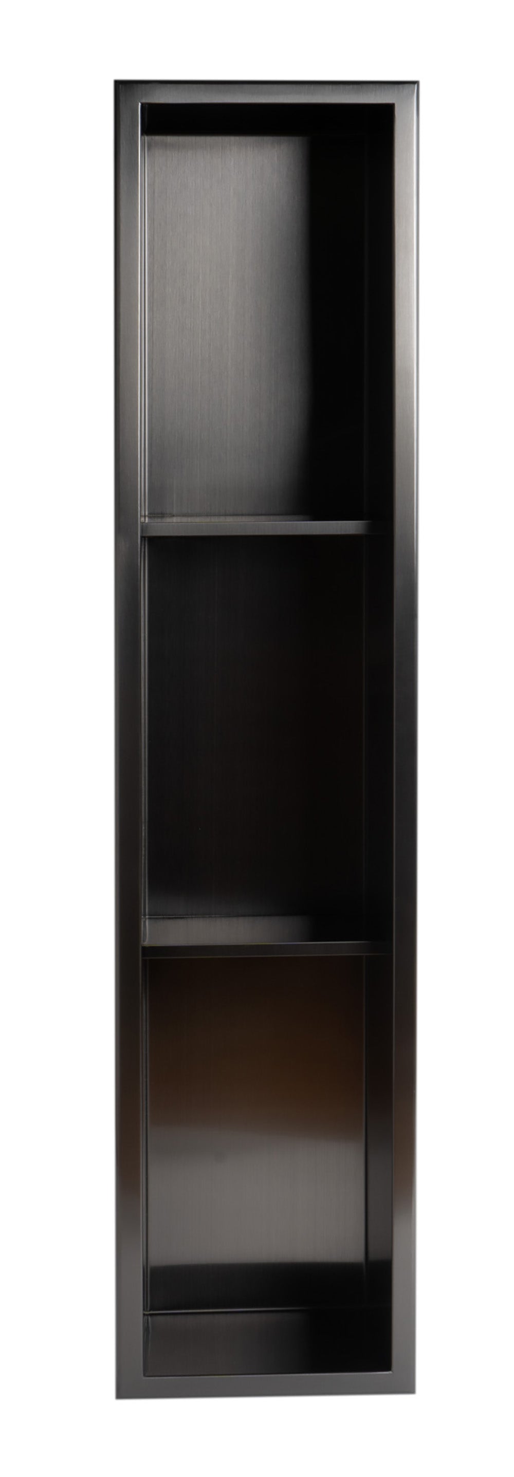 ALFI ABNP0836-BB 8" x 36" Brushed Black PVD Stainless Steel Vertical Triple Shelf Shower Niche