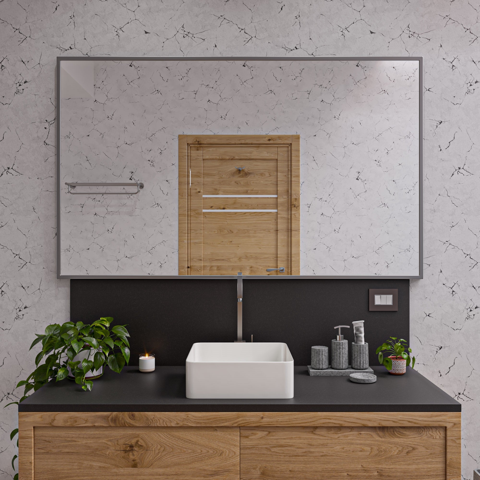 ALFI ABCO1001 5 Piece Solid Concrete Gray Matte Bathroom Accessory Set