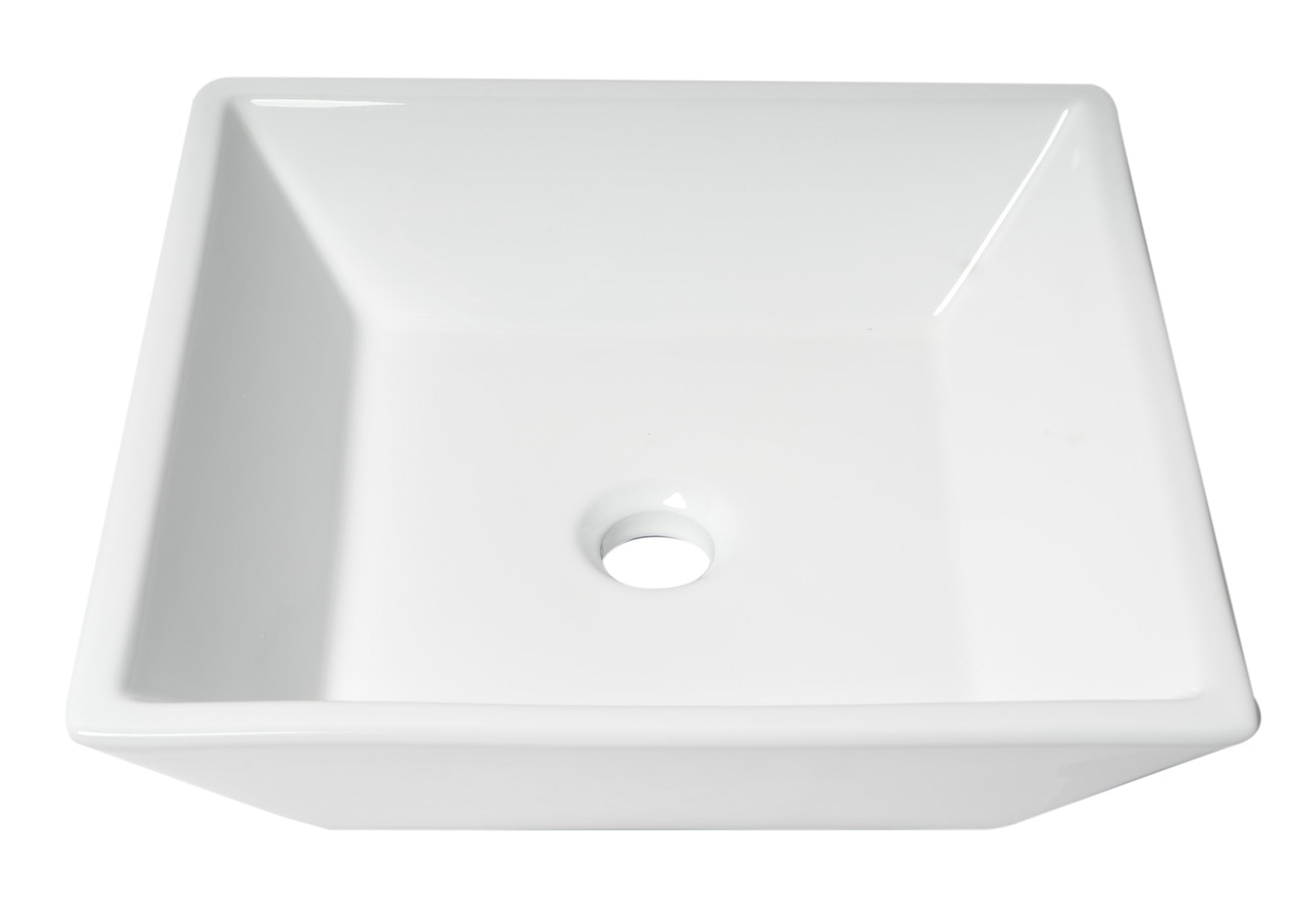 ALFI ABC912 White 17" Square Above Mount Ceramic Sink