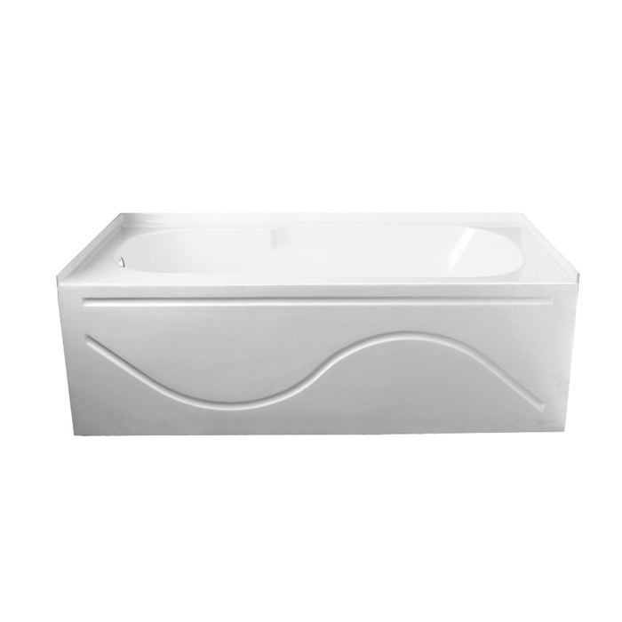 Aqua Eden VTAP603216L 60" Acrylic Rectangular 3-Wall Alcove Tub with Anti Skid and Left Hand Drain Hole, Glossy White