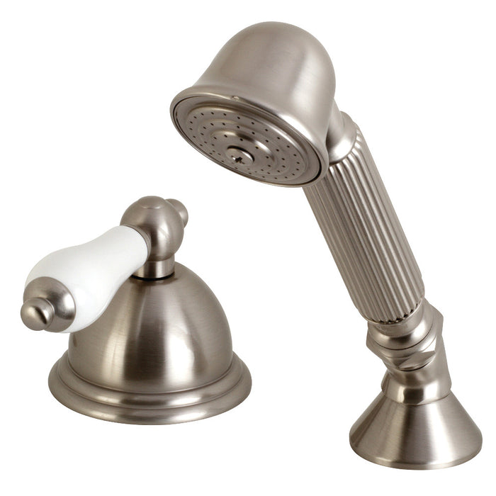 Kingston Brass KSK3358PLTR Deck Mount Hand Shower with Diverter for Roman Tub Faucet, Brushed Nickel