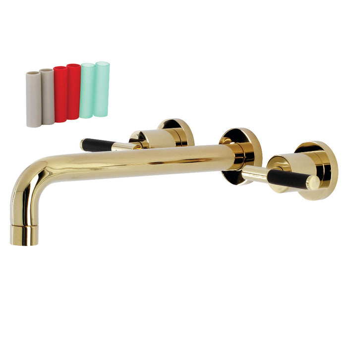Kingston Brass KS8022CKL Kaiser Two-Handle Wall Mount Roman Tub Faucet, Polished Brass