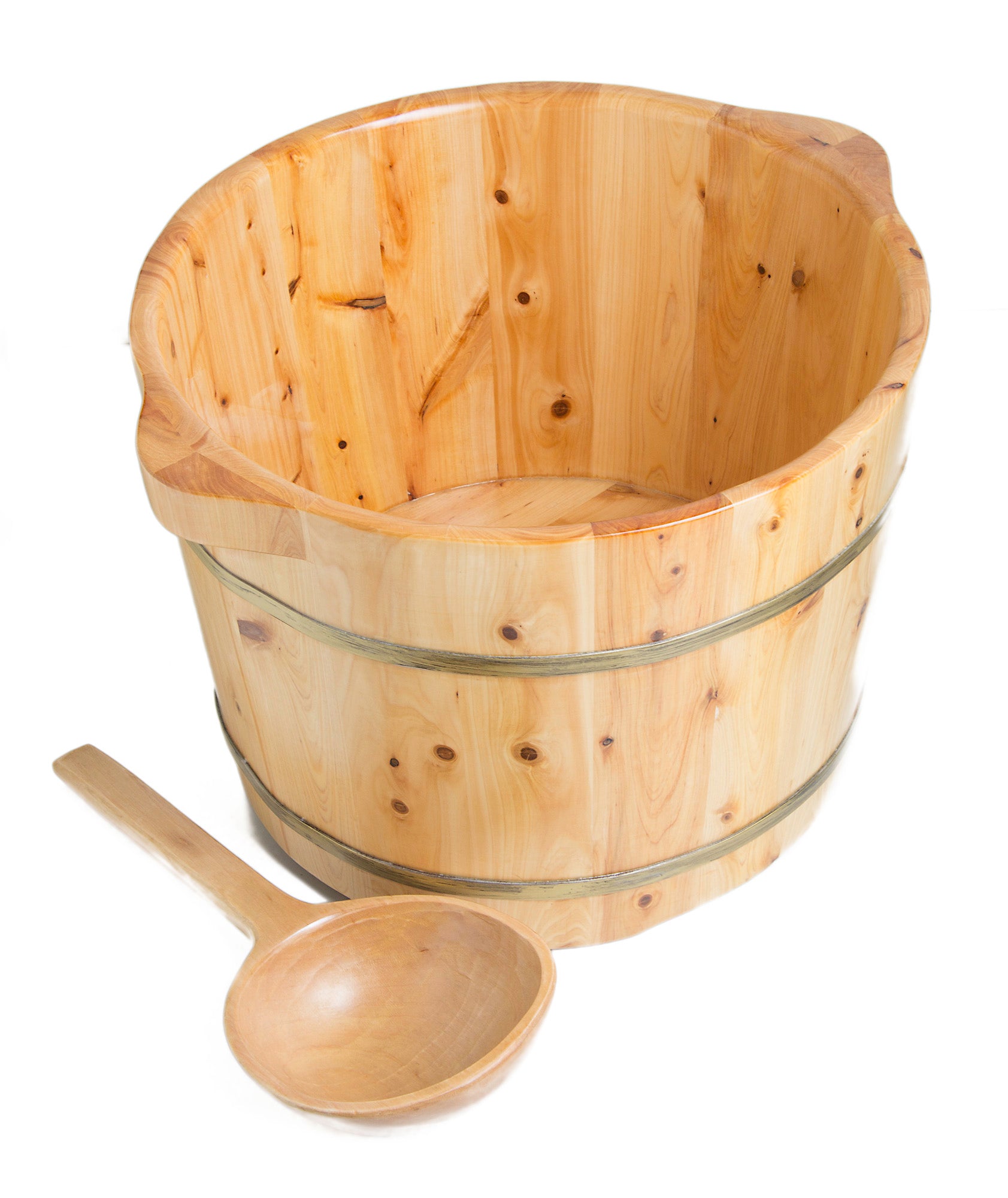ALFI AB6604 Round Wooden Cedar Foot Soaking Tub