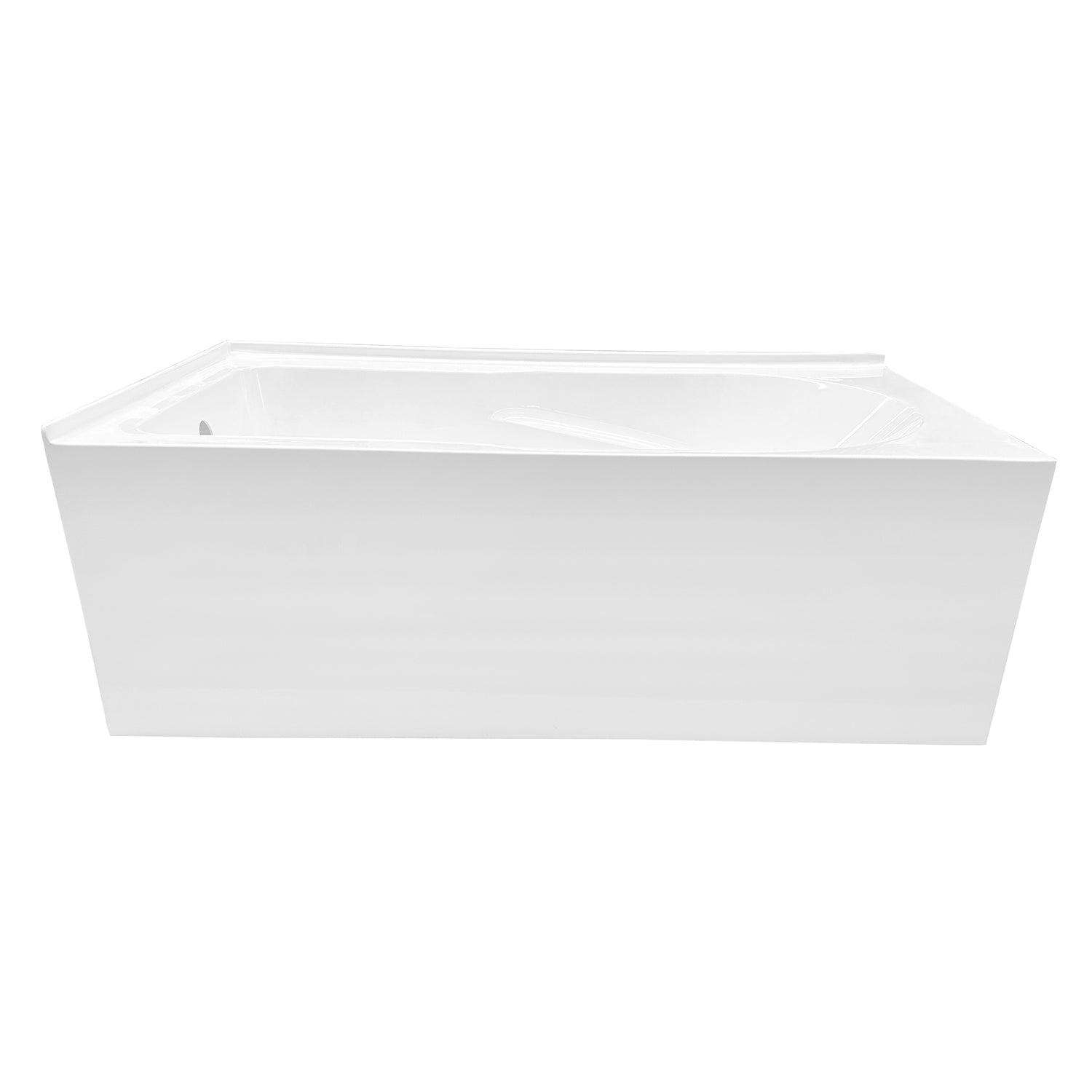 Aqua Eden VTAM6032L21TS 60" Acrylic Rectangular 2-Wall Corner Alcove Tub, Left Hand Drain, Glossy White