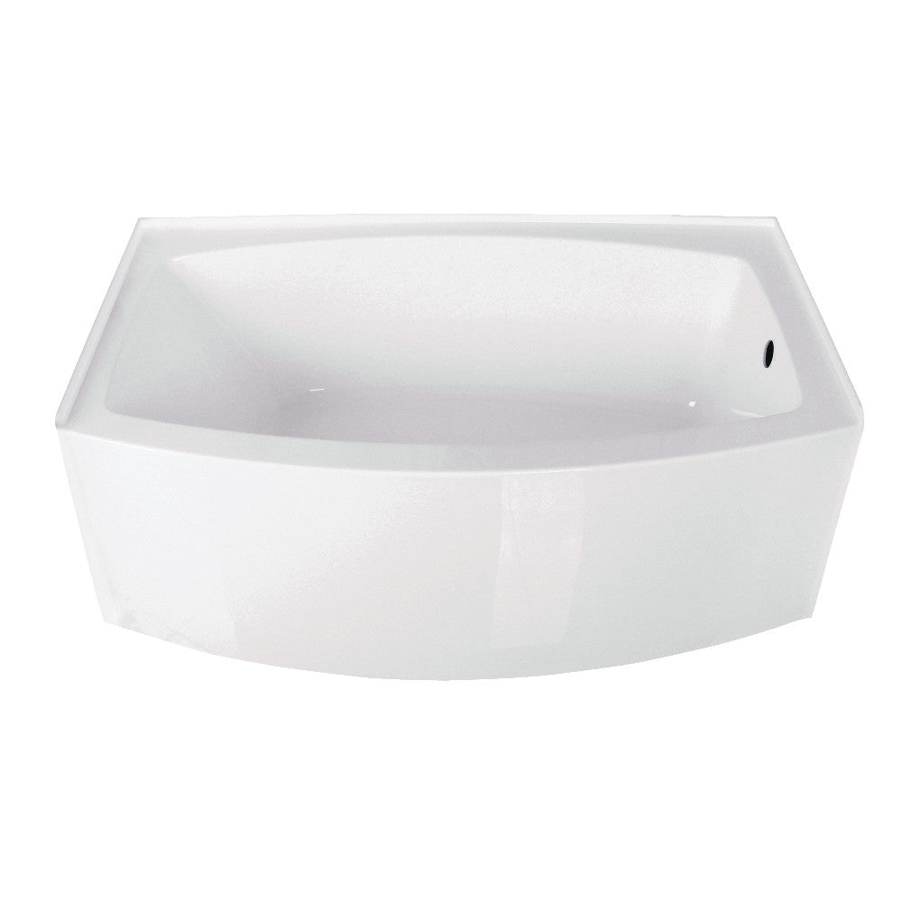 Aqua Eden VTDR603022R 60" Acrylic Rectangular 3-Wall Alcove Tub, Right Hand Drain Hole, Glossy White
