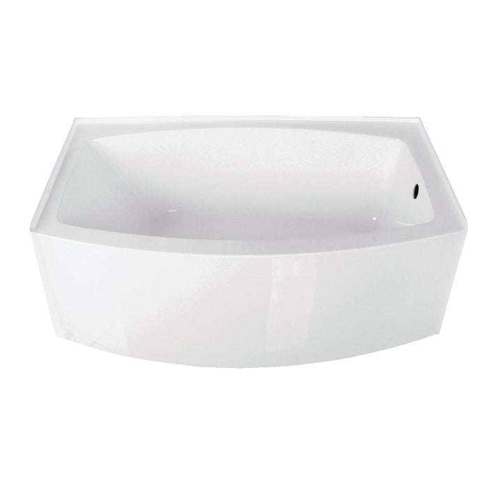 Aqua Eden VTDR603022R 60" Acrylic Rectangular 3-Wall Alcove Tub, Right Hand Drain Hole, Glossy White