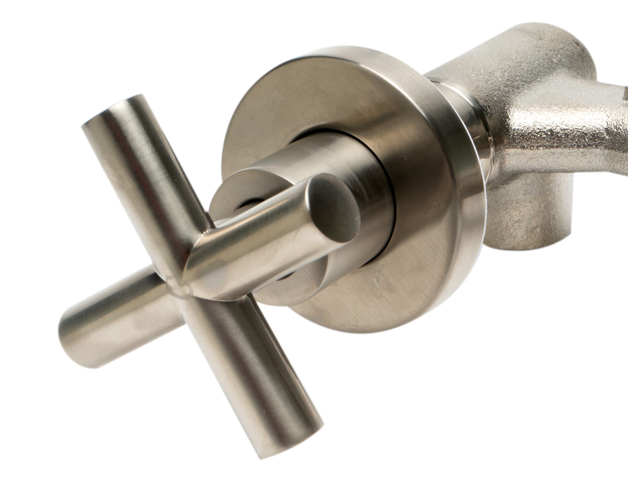 ALFI AB1035-BN Brushed Nickel 8" Widespread Wall-Mounted Cross Handle Faucet