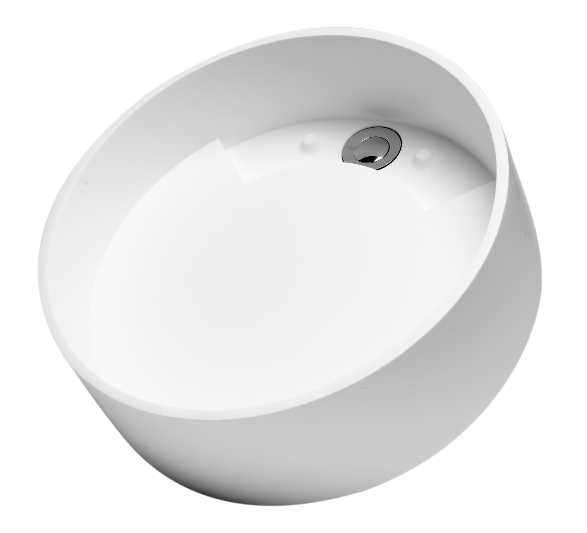 ALFI ABRS15R 15" Round White Matte Solid Surface Resin Sink