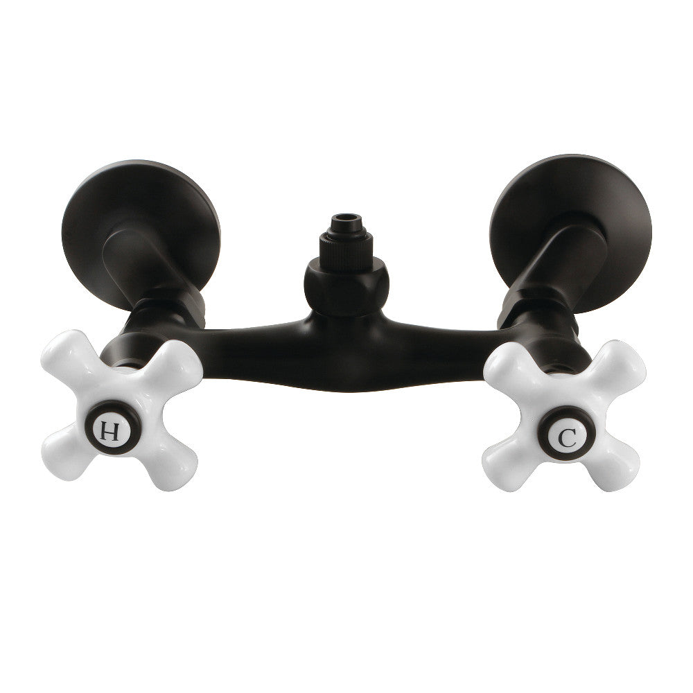 Kingston Brass CC2130PX Vintage Wall Mount Tub Faucet Body with Riser Adapter, Matte Black
