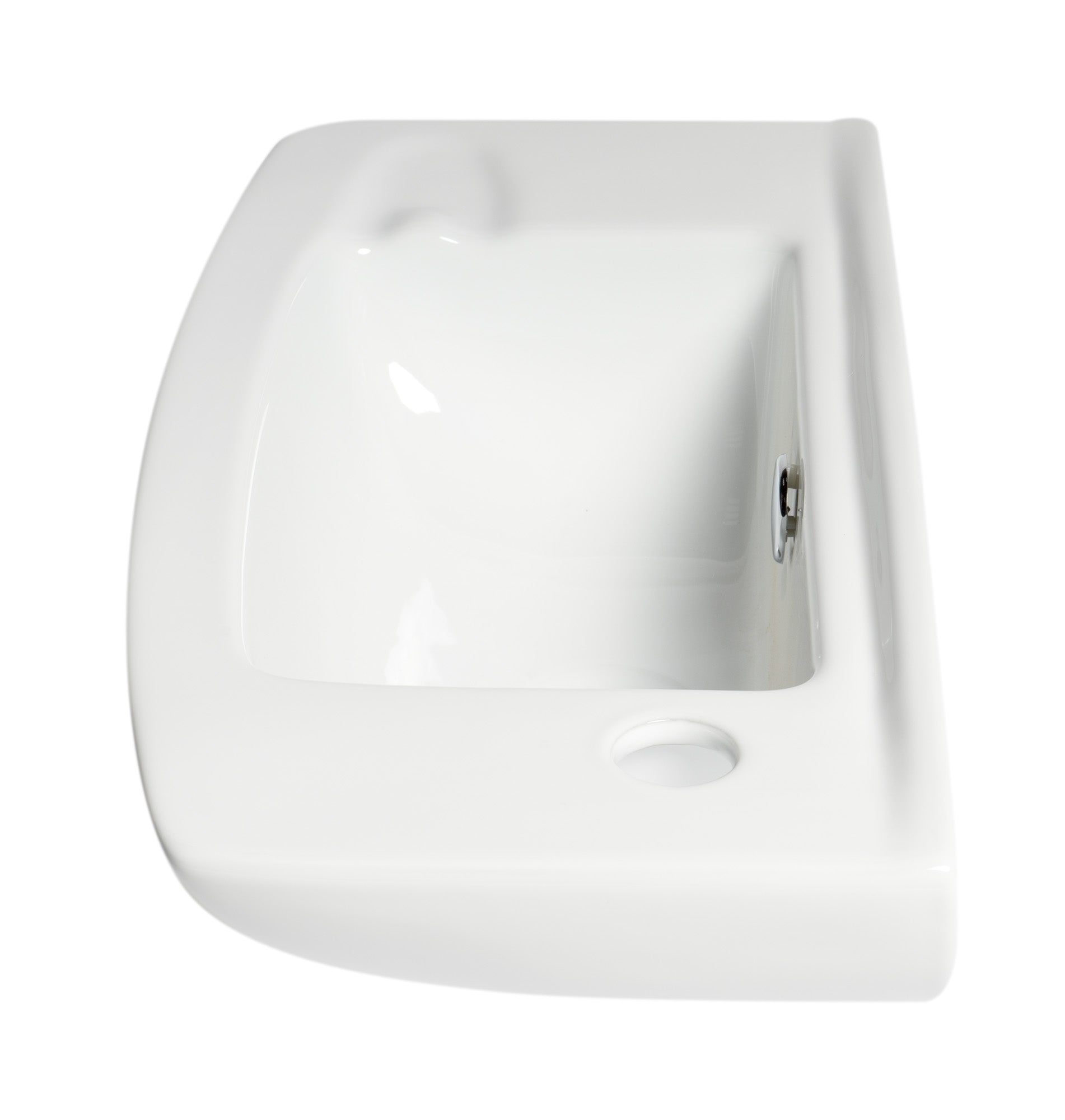 ALFI ABC115 White 20" Small Wall Mounted Ceramic Sink with Faucet Hole