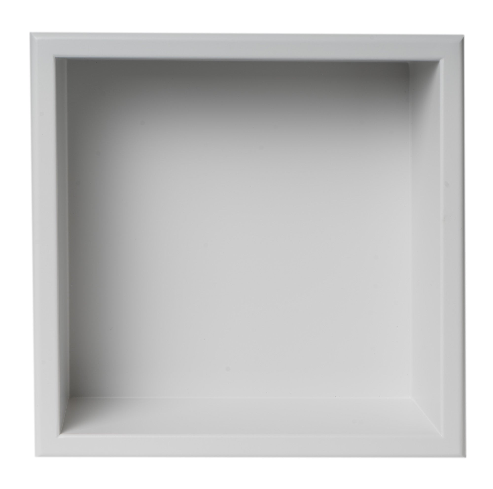 ALFI ABNC1212-W 12" x 12" White Matte Stainless Steel Square Single Shelf Bath Shower Niche