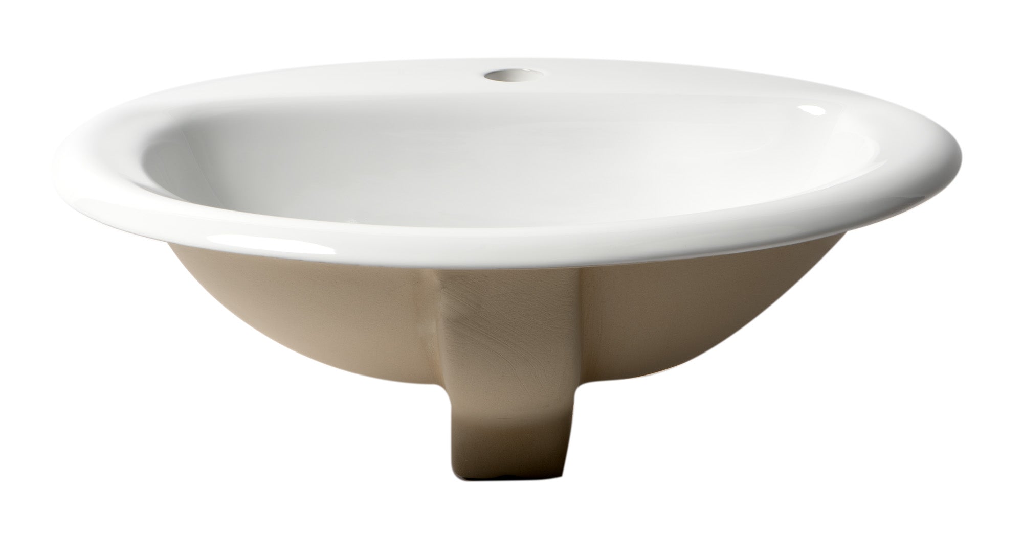 ALFI ABC802 White 21" Oval Drop In Ceramic Sink with Faucet Hole