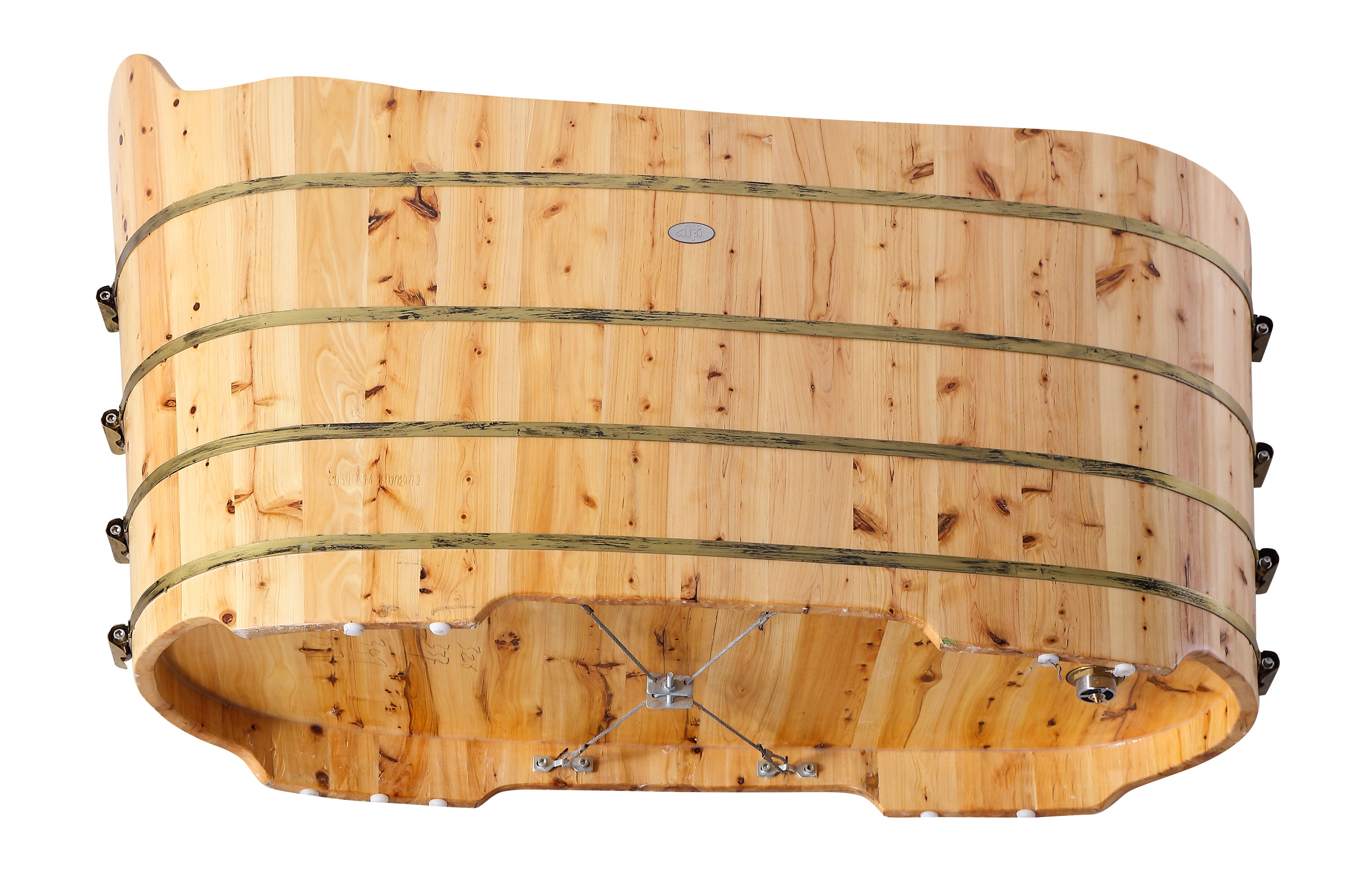 ALFI AB1103 59" Free Standing Cedar Wood Bathtub with Bench