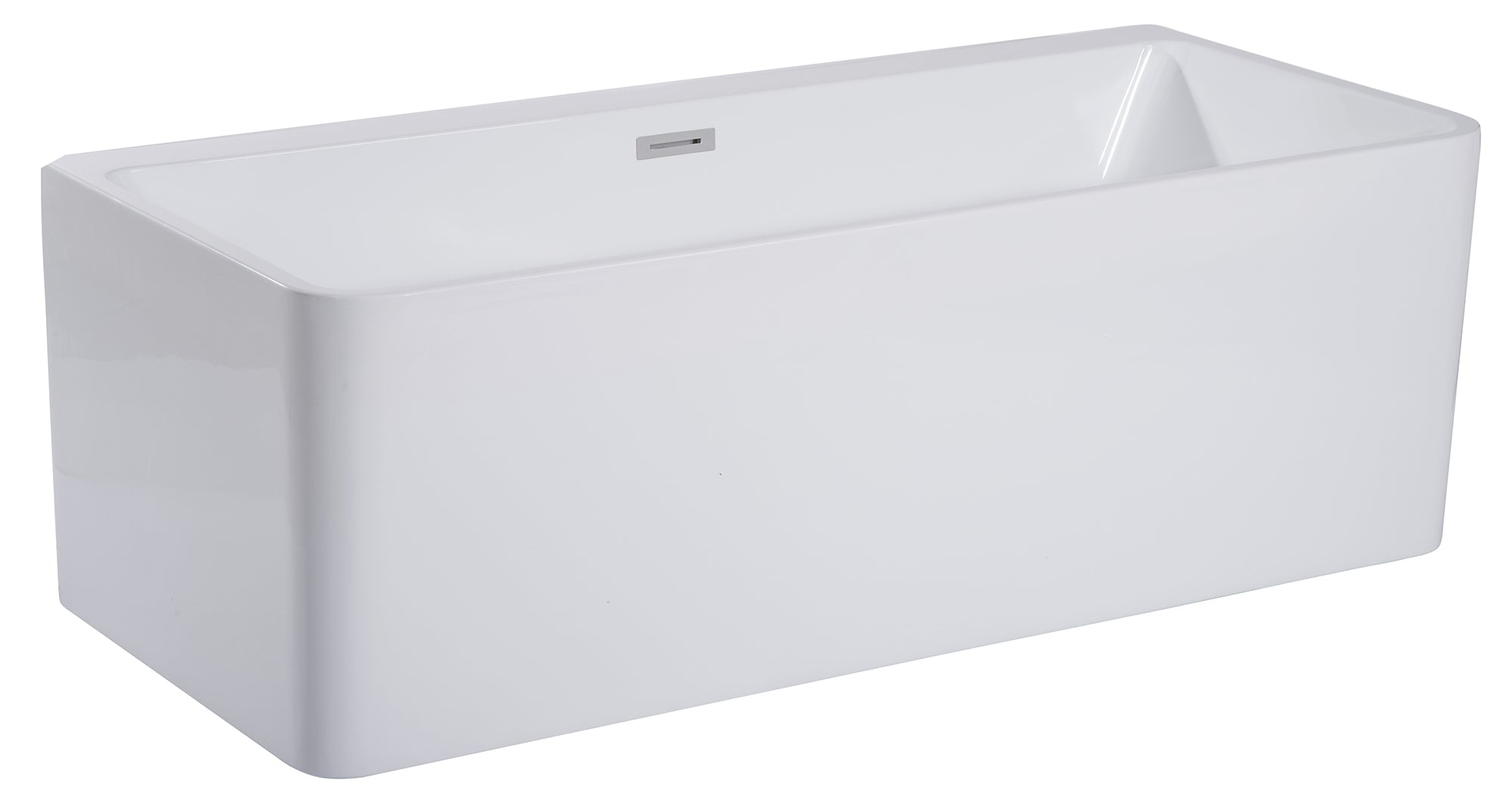 ALFI AB8858 59 inch White Rectangular Acrylic Free Standing Soaking Bathtub