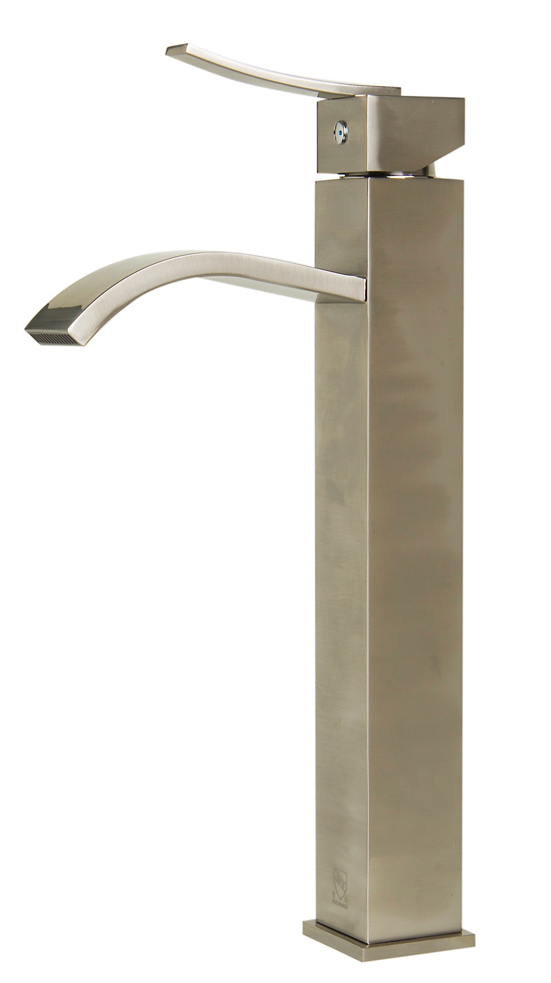 ALFI AB1158-BN Tall Brushed Nickel Tall Square Body Curved Spout Single Lever Bathroom Faucet