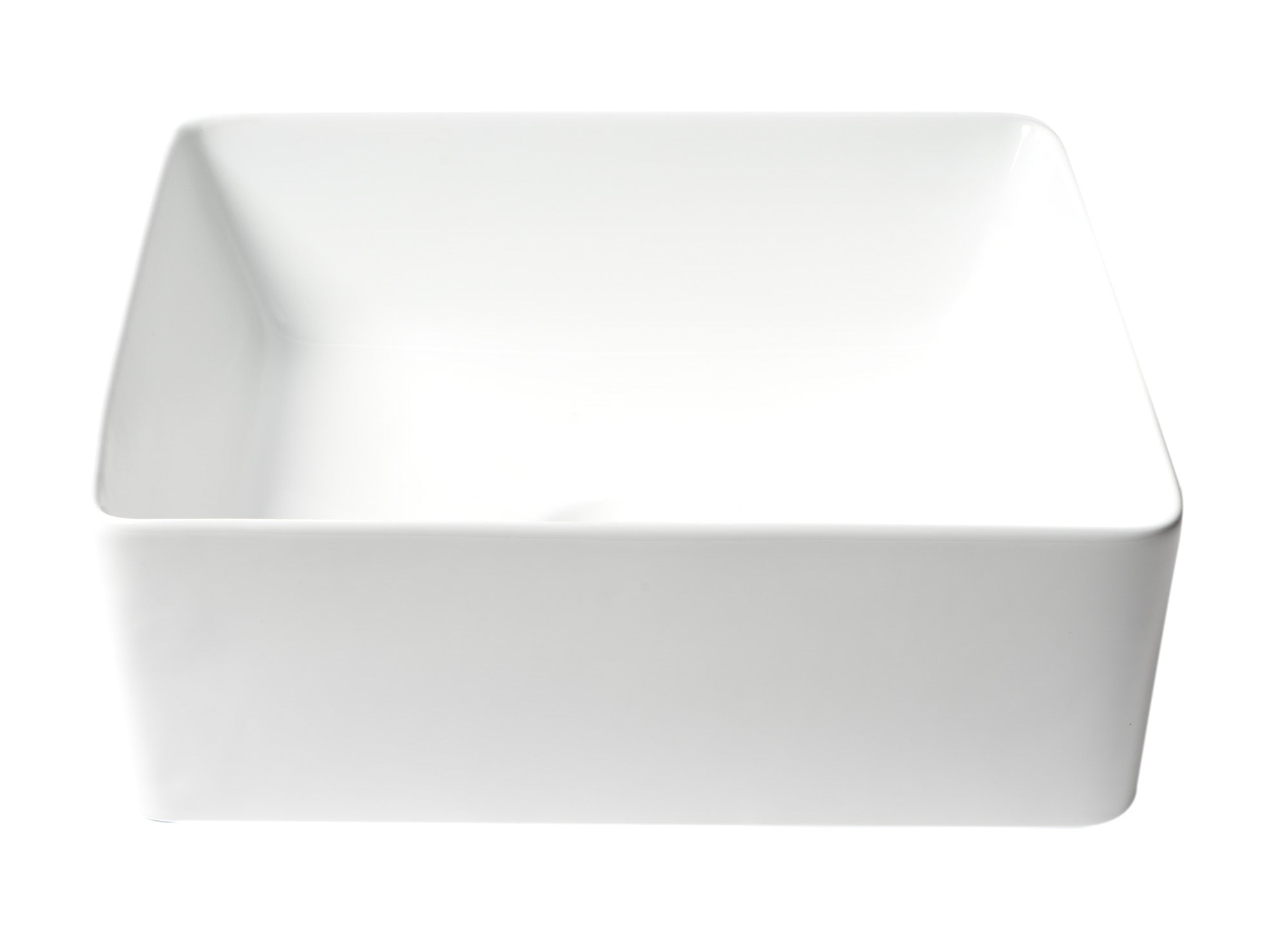 ALFI ABC903-W White 16" Modern Square Above Mount Ceramic Sink