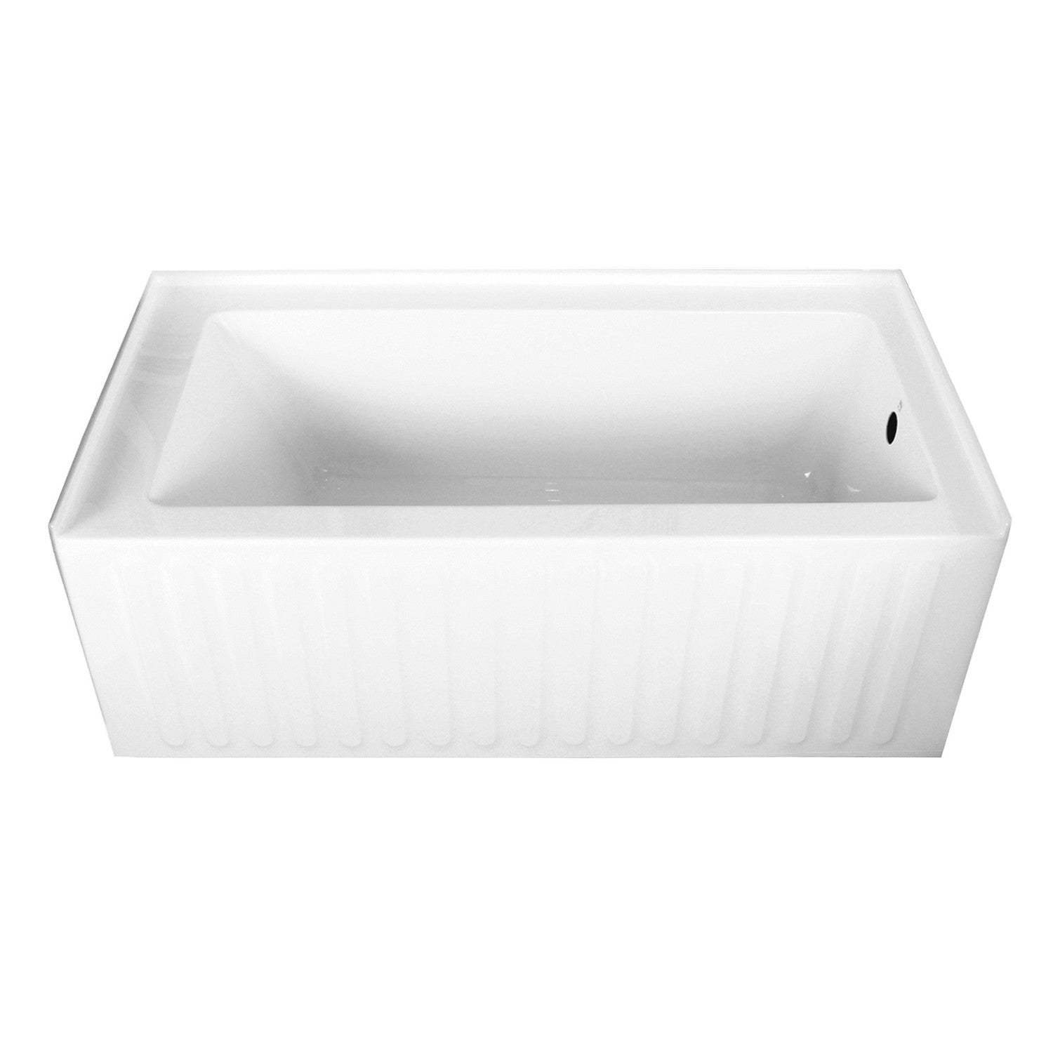 Aqua Eden VTDE603121R 60" Acrylic Rectangular 3-Wall Alcove Tub, Right Drain Hole, Glossy White